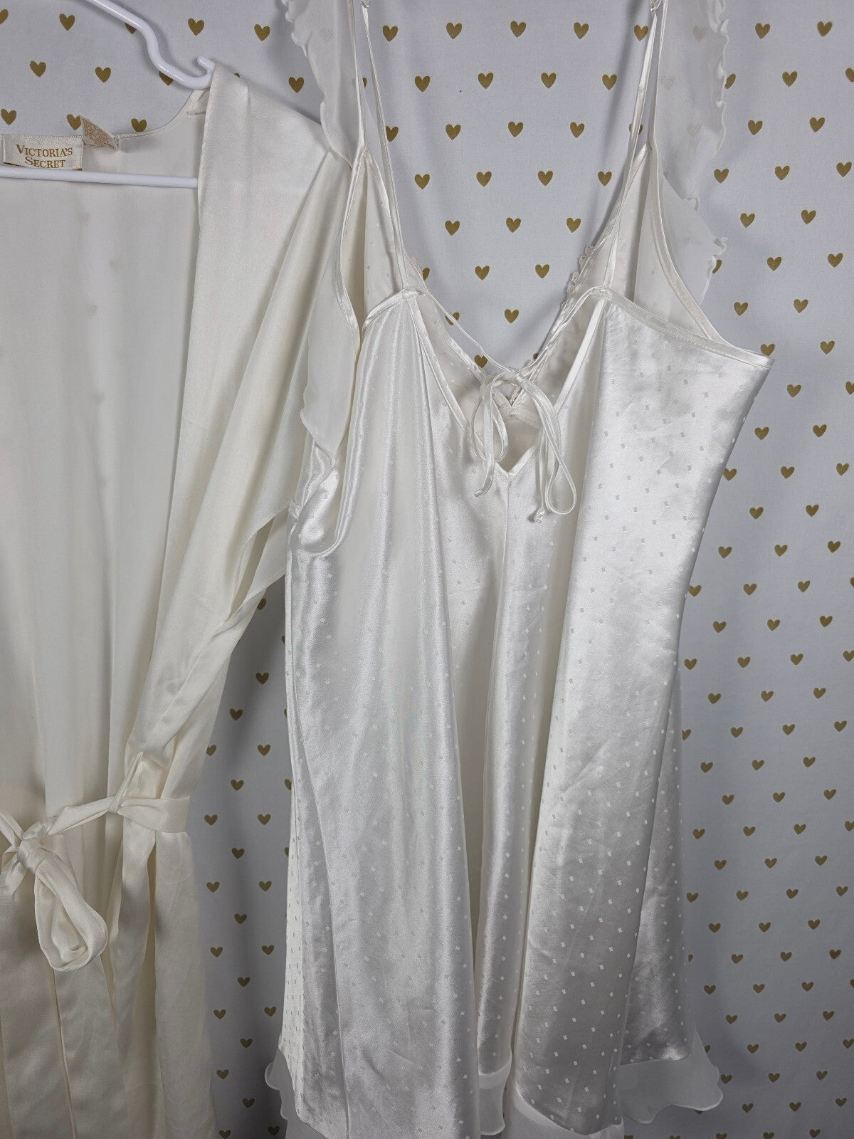 Victorias Secret Vintage Lingerie SET Robe Sequined Linea Donatella Slip Medium