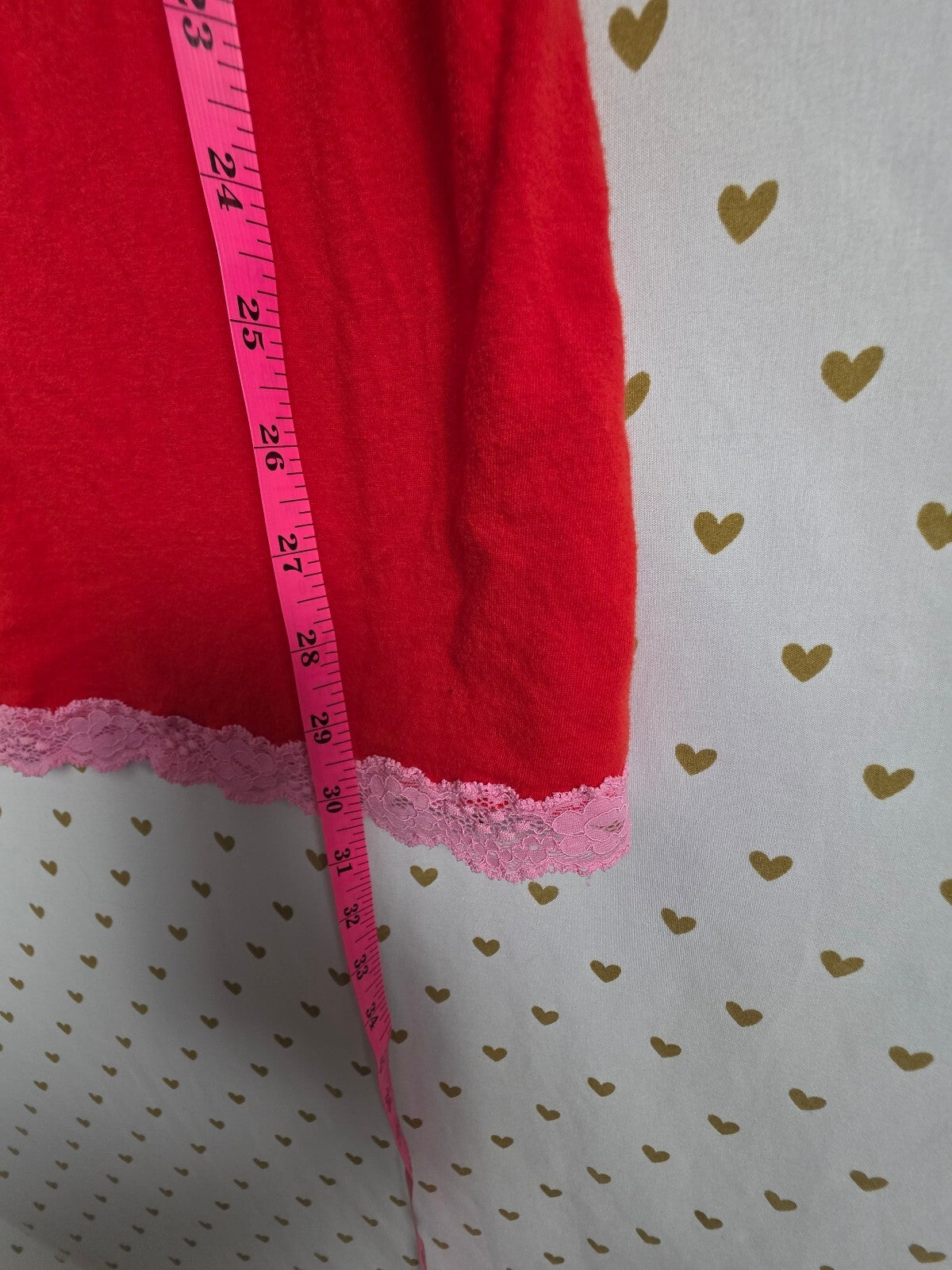 Vintage 2005 Victoria's Secret PINK M/L Red Lace Dog Tank Slip Dress Y2K Cotton