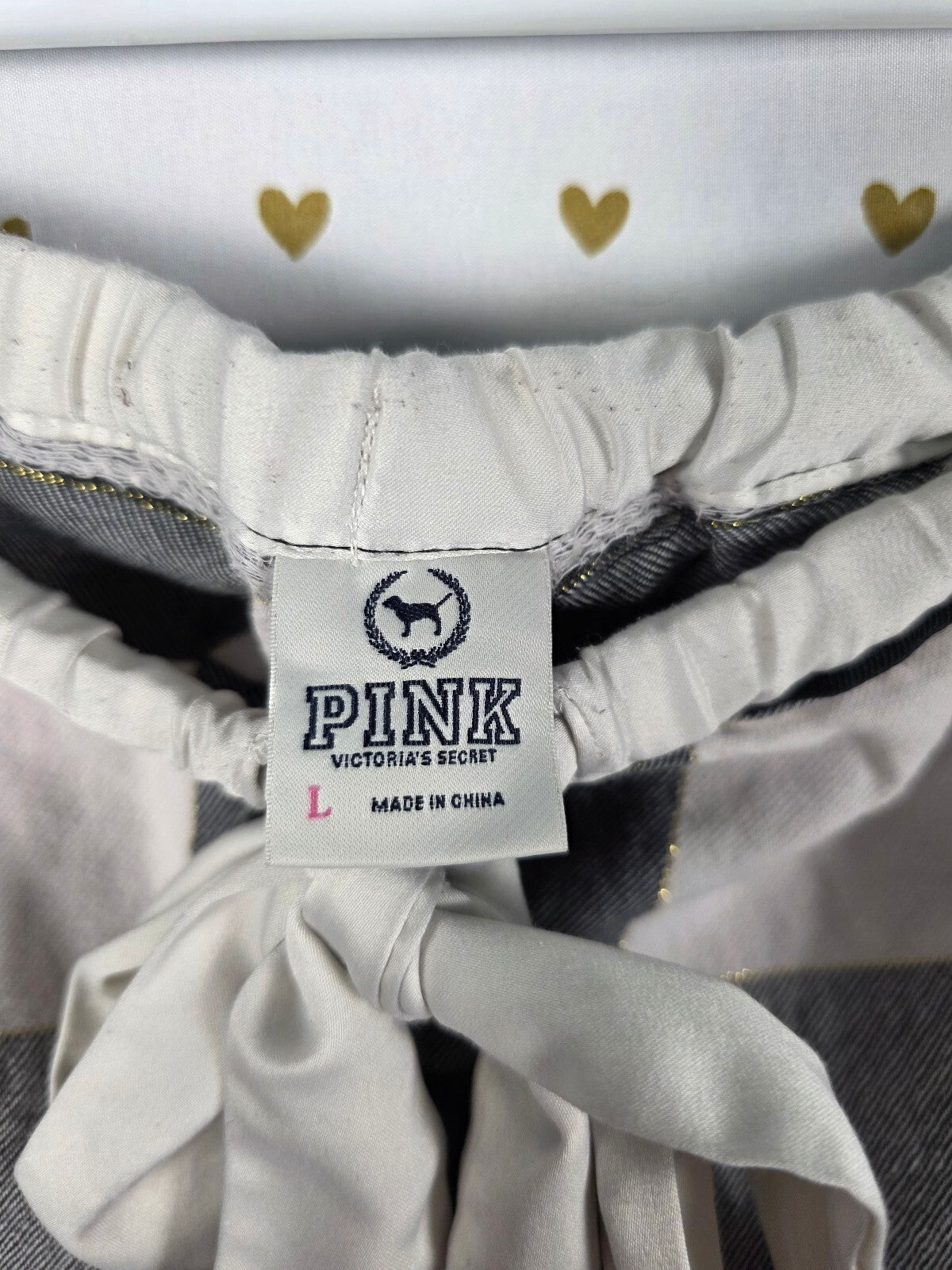 Victorias Secret PINK Checker Vintage Y2k Large  Sleep Pants Pajama PJ Bottoms