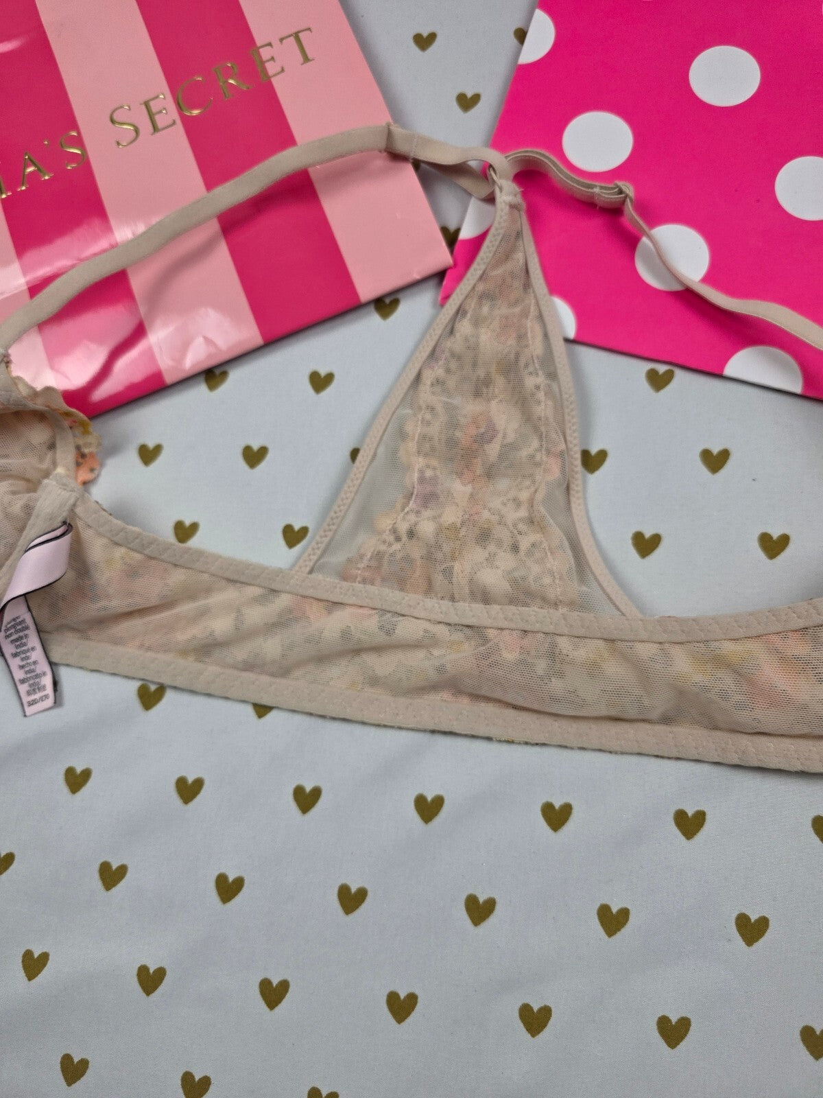 Victorias Secret Floral Front Close Racerback Bra 32D