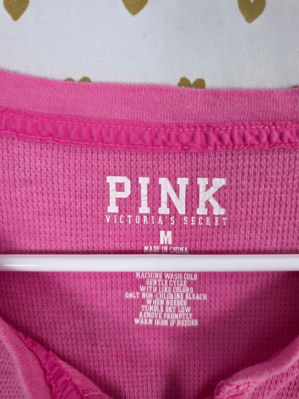 Vintage Victoria’s Secret PINK My Dear Deer Thermal Henley Shirt M Y2K