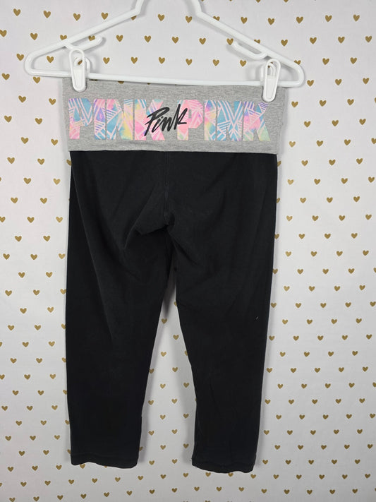Victorias Secret PINK Foldover capri Yoga Pants Y2k Vintage Rainbow XS