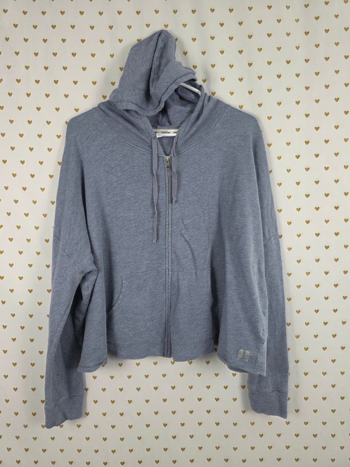 Victorias Secret Angels Blue Loose Thin Full Zip Hoodie Jacket Wings Blue L