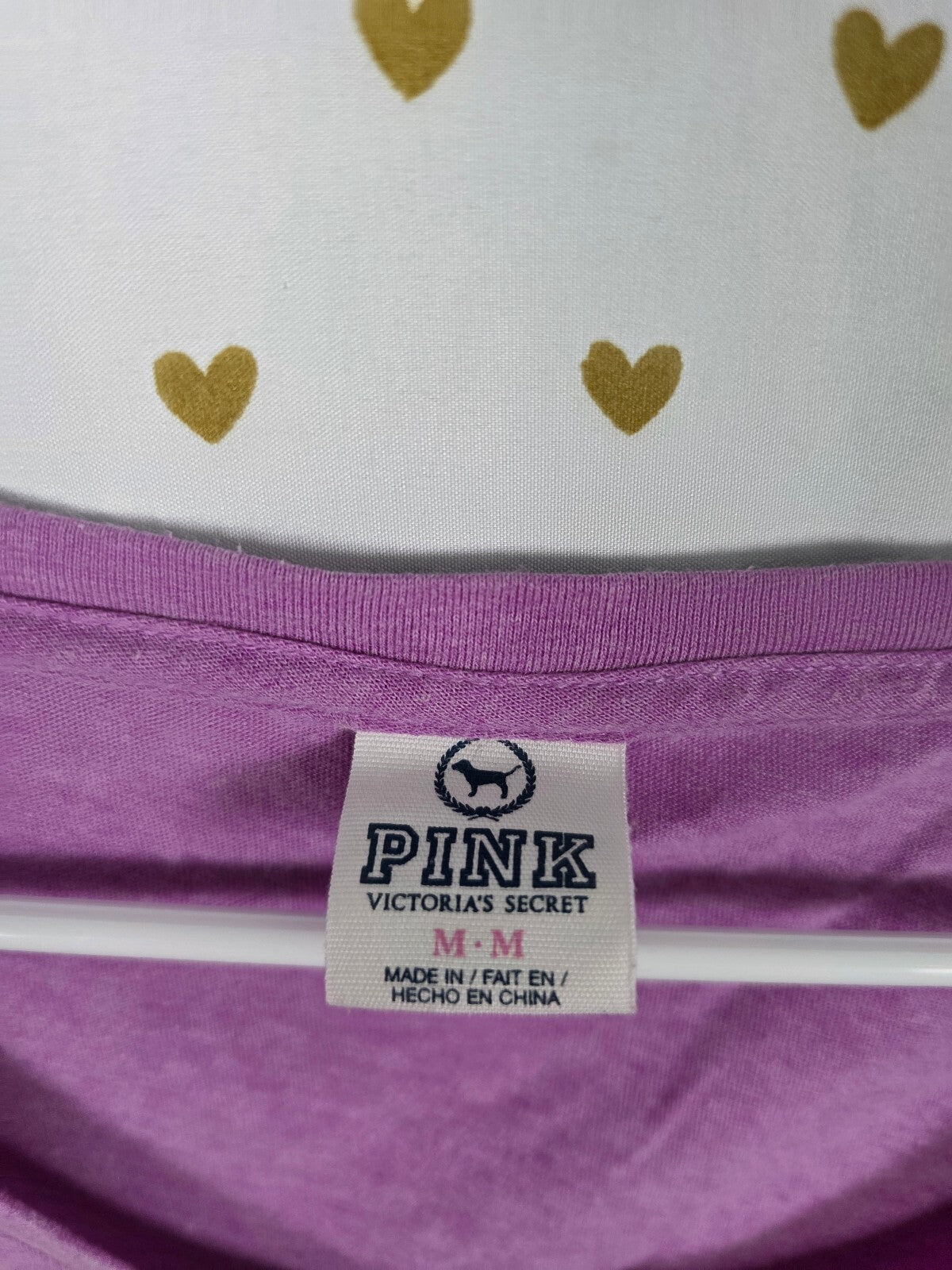 Victorias Secret PINK LOVE BLING Sequined Stripe Purple Vintage Tee shirt y2k M