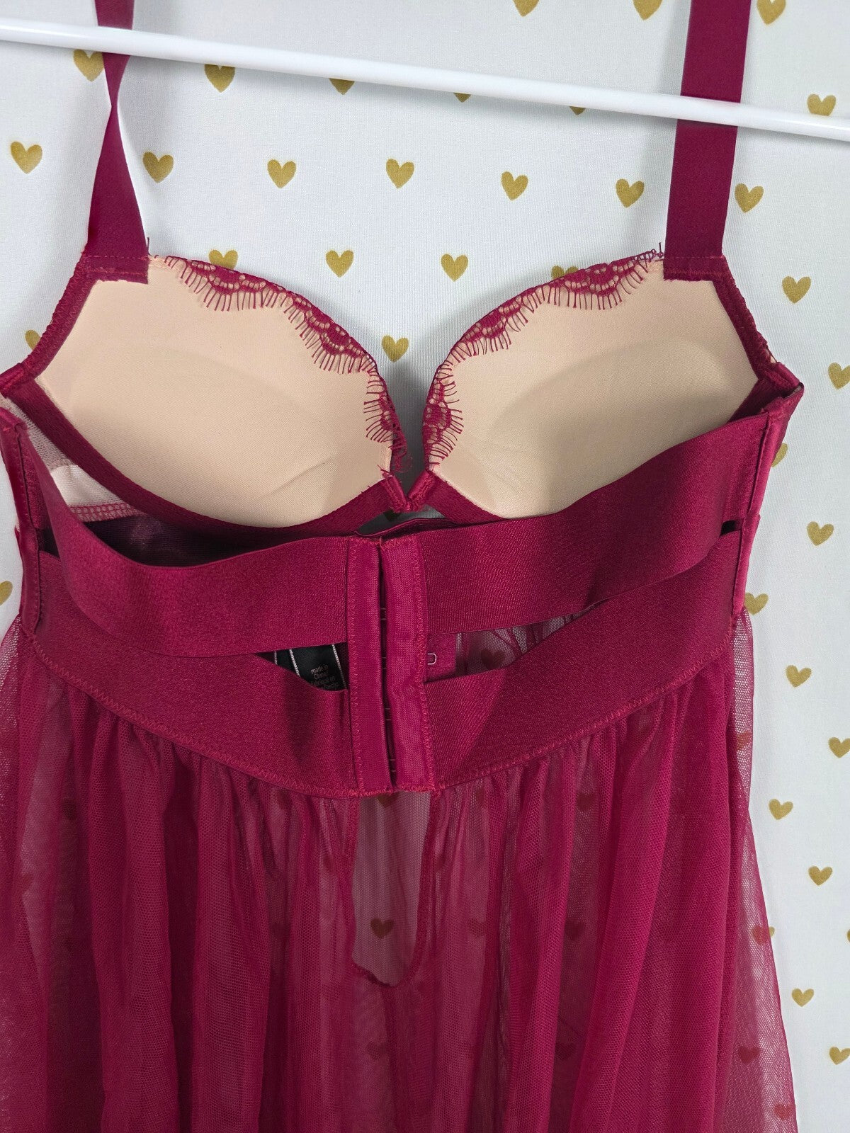 Victorias Secret Sexy Tulle Push Up Babydoll Halter 32A Lingerie