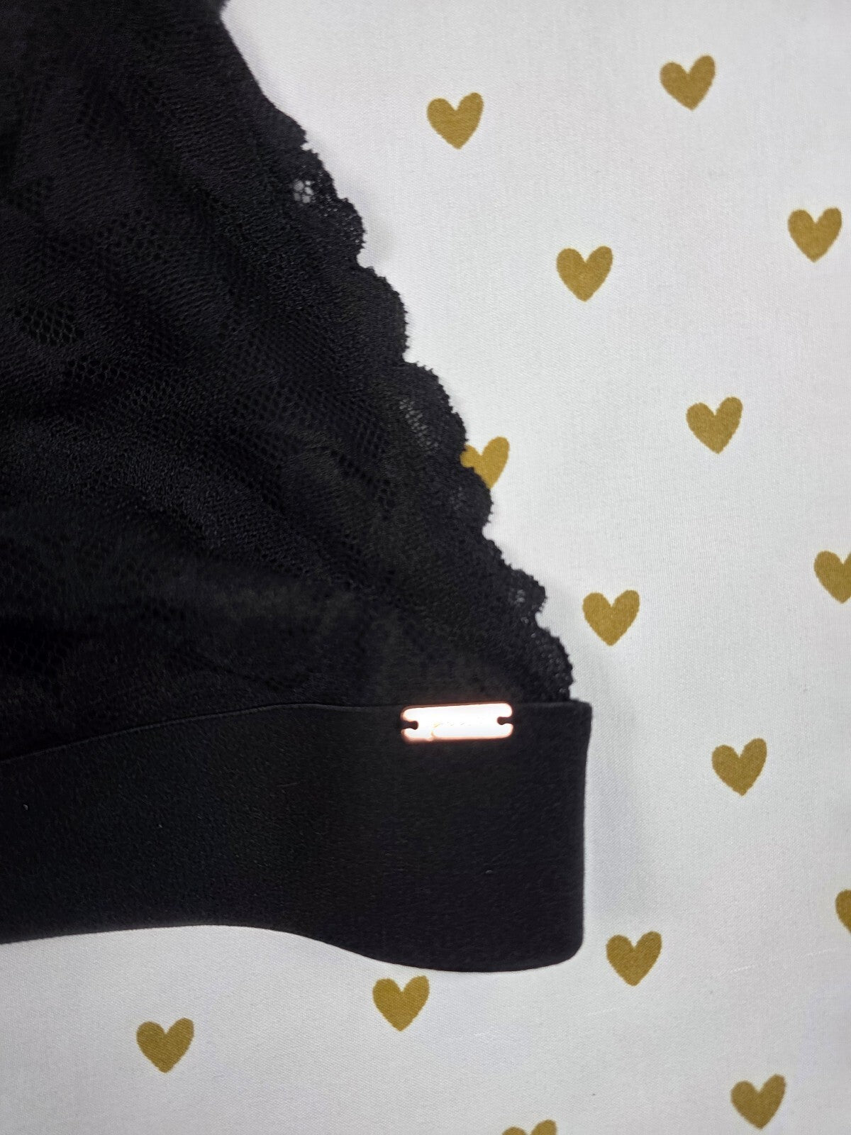 Victorias Secret Pink Black Strappy Stretch Medium Bralette Bra Top Tank