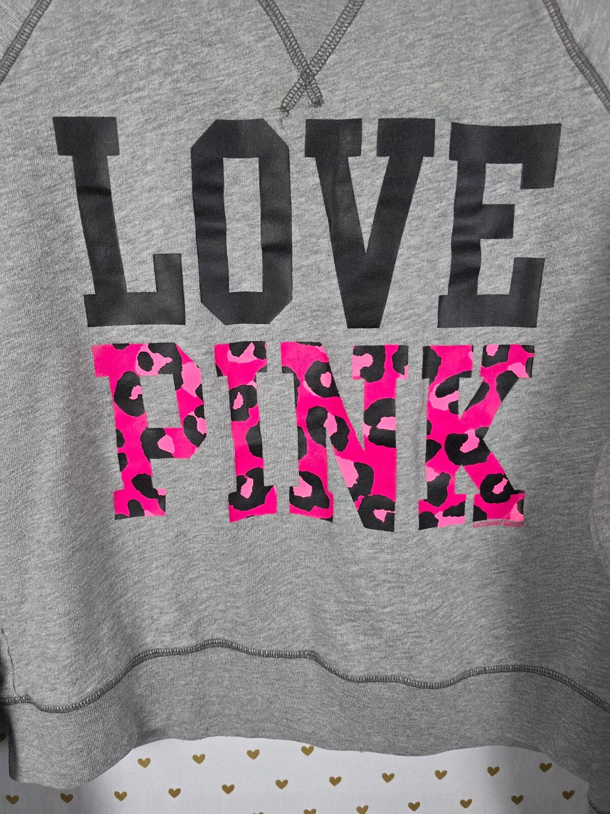 Victorias Secret Pink Vintage Y2k Leopard Cheetah Crew Sweater LARGE