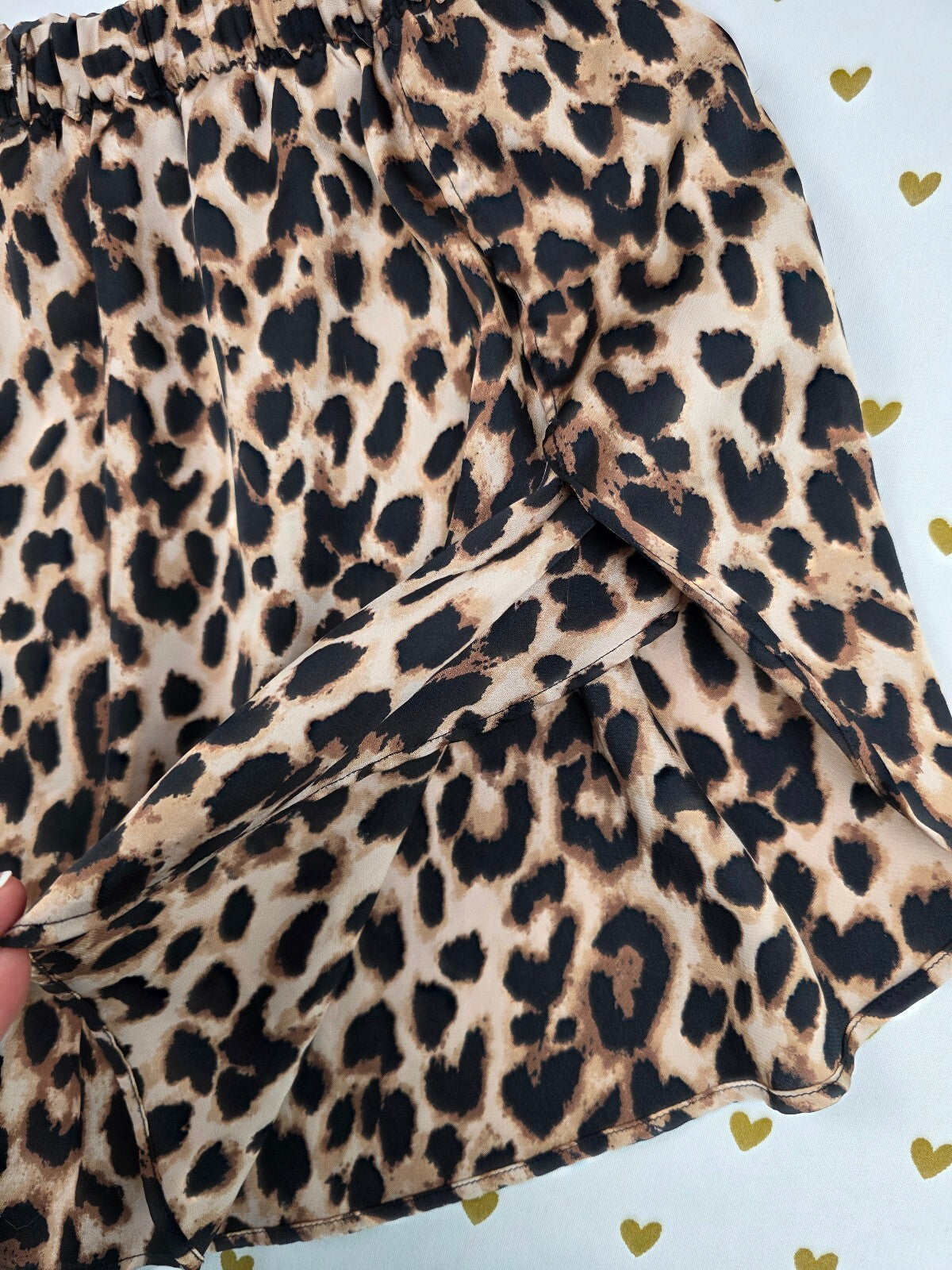 Victorias Secret Cheetah Spot Satin LARGE Sleep Shorts Boxers Pajama Bottoms