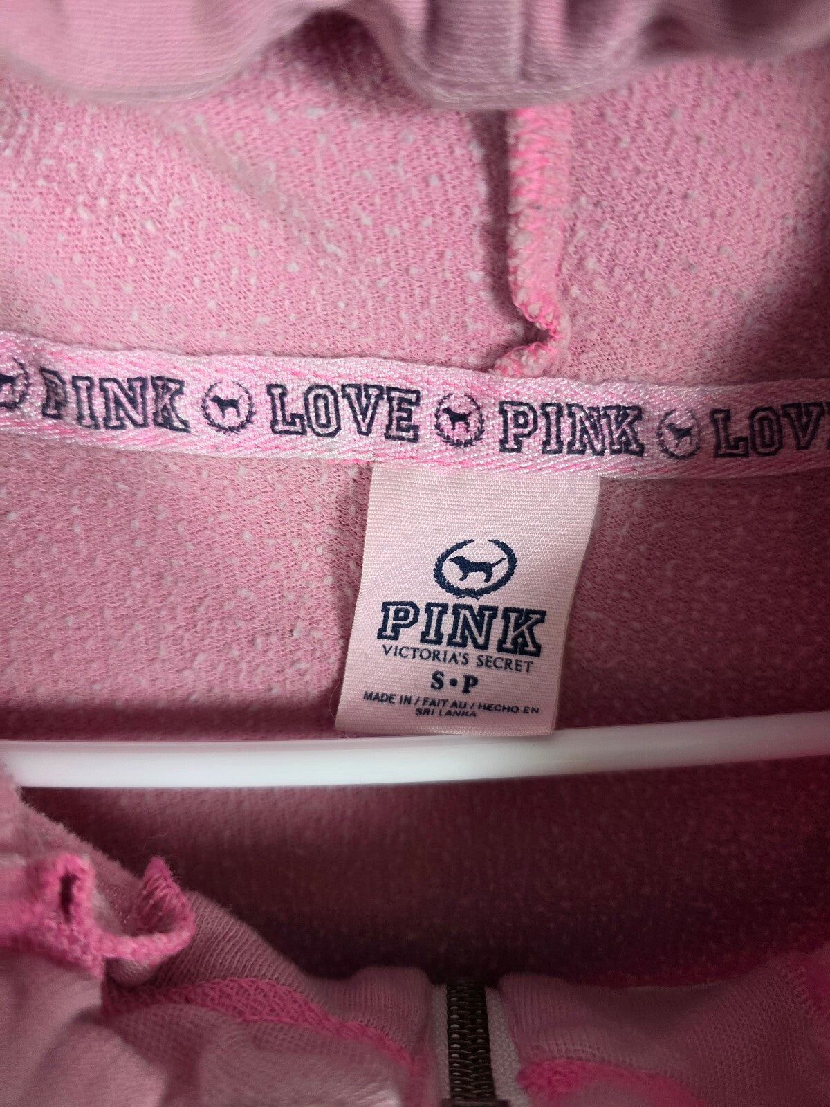 Victorias Secret Pink Vintage Y2k Full Zip Logo Hoodie Jacket Small