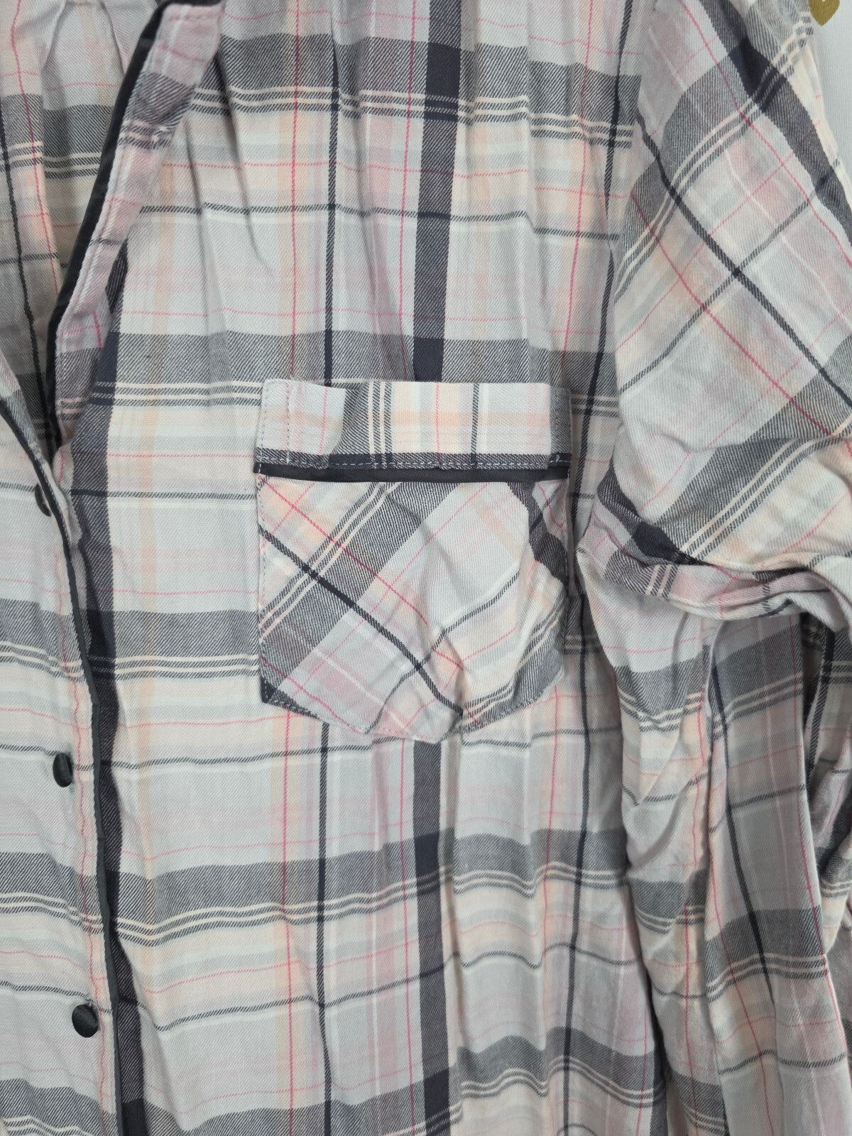 Victorias Secret Plaid Button Front Sleep Shirt Dress Nightgown Large