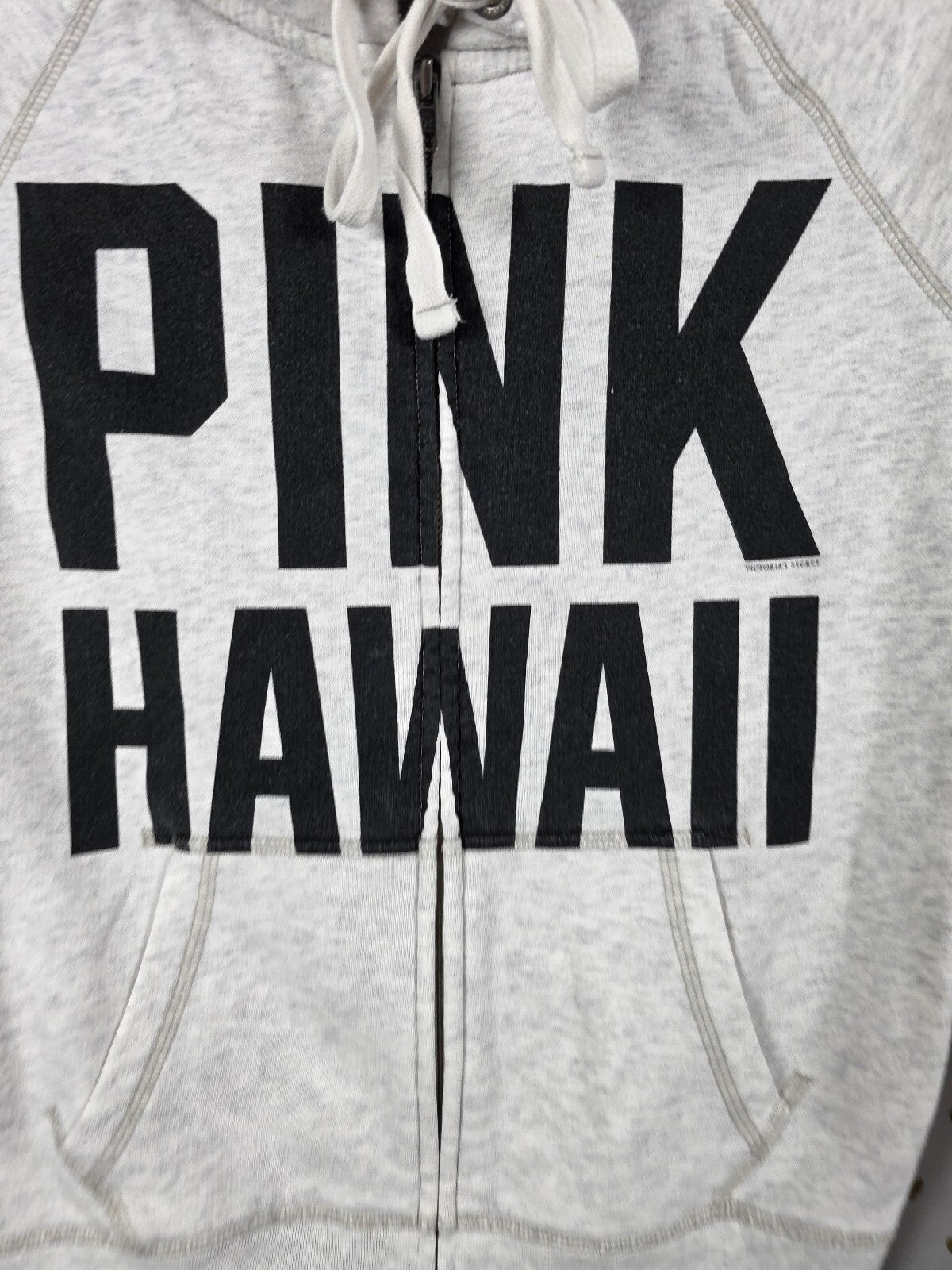 Victoria's Secret PINK Hawaii Hoodie XS Sequin Pineapple Full Zip Gray Rare