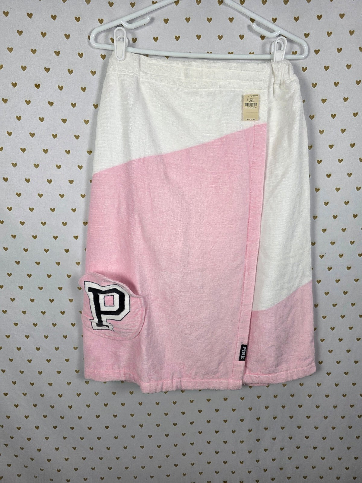 Victoria's Secret Towel Wrap Pink Pocket Spa Bath 27x55  NEW NWT