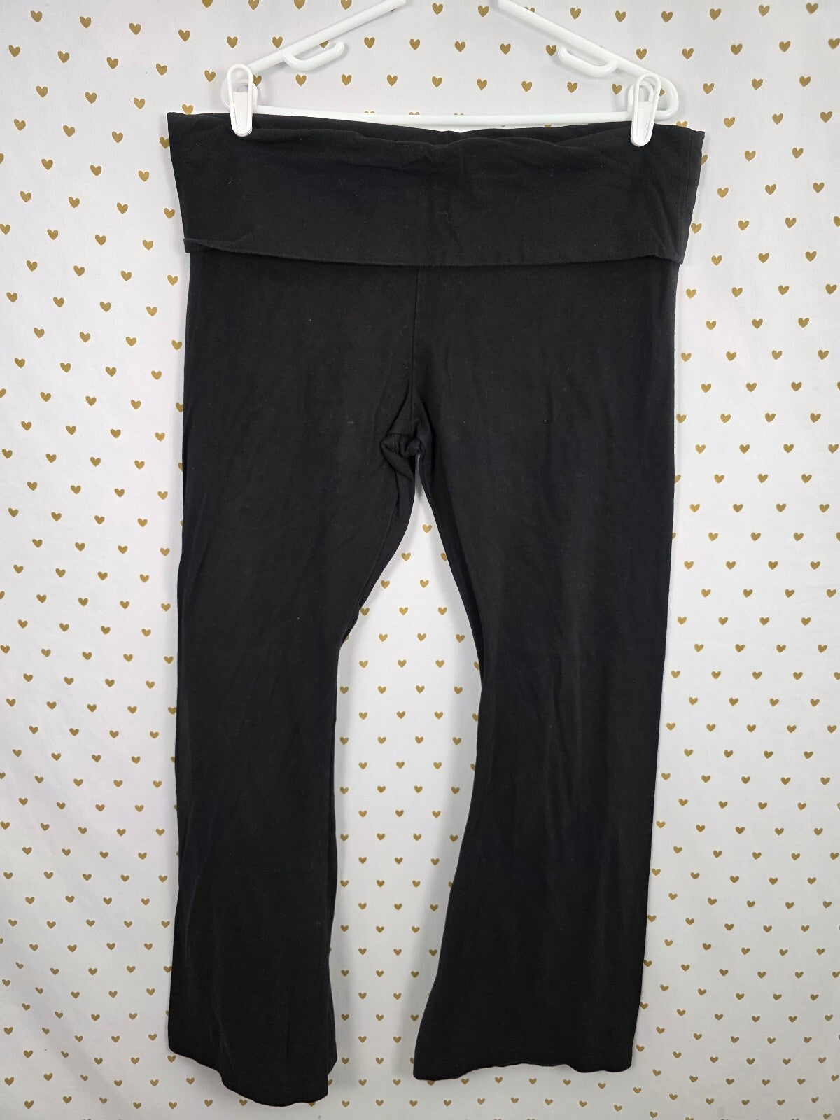 Victorias Secret PINK Bling Studded Foldover Flare Yoga Pants 2XL XXL