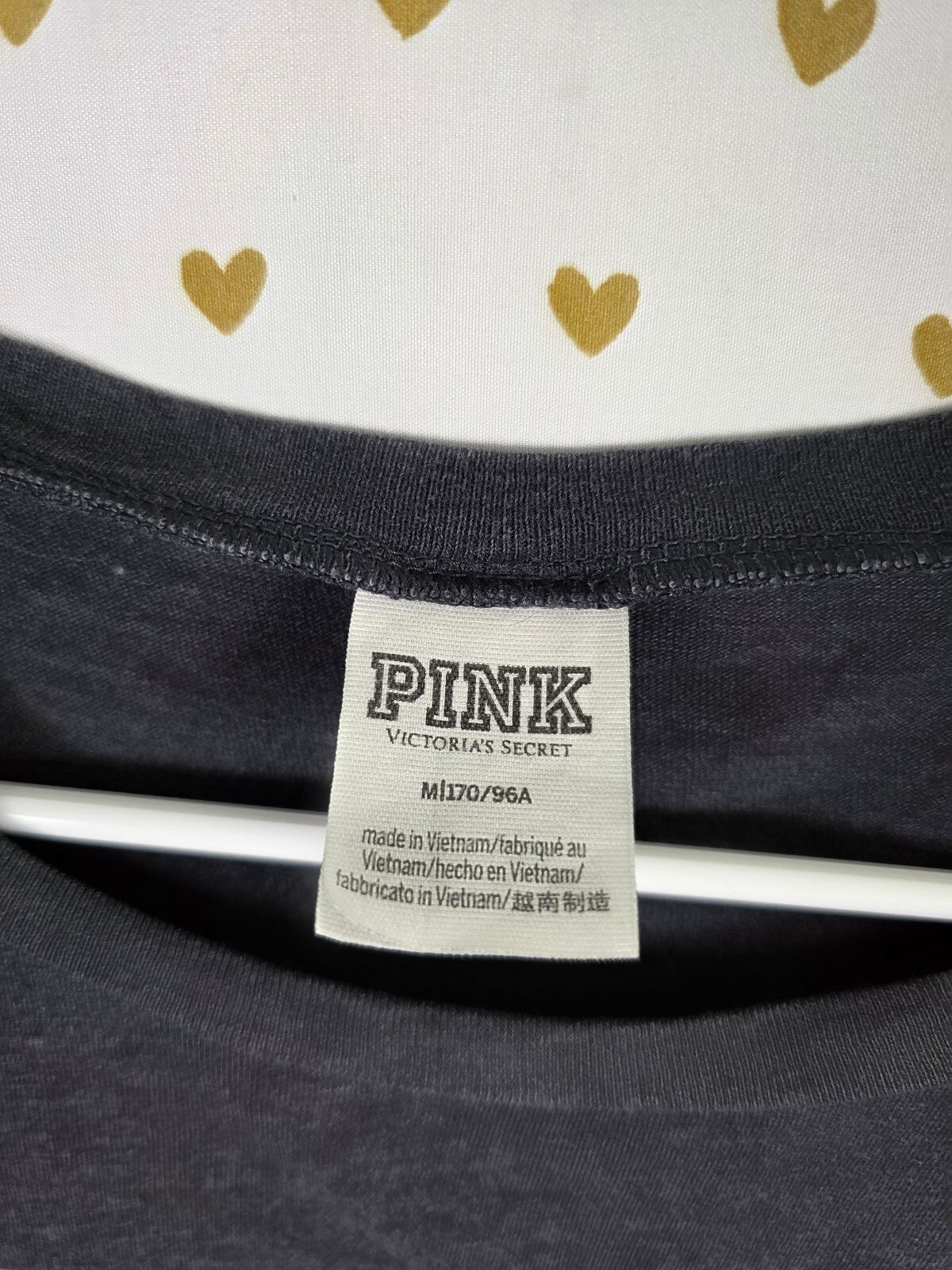 Victorias Secret PINK Rose Gold Bling sequined Tee shirt medium