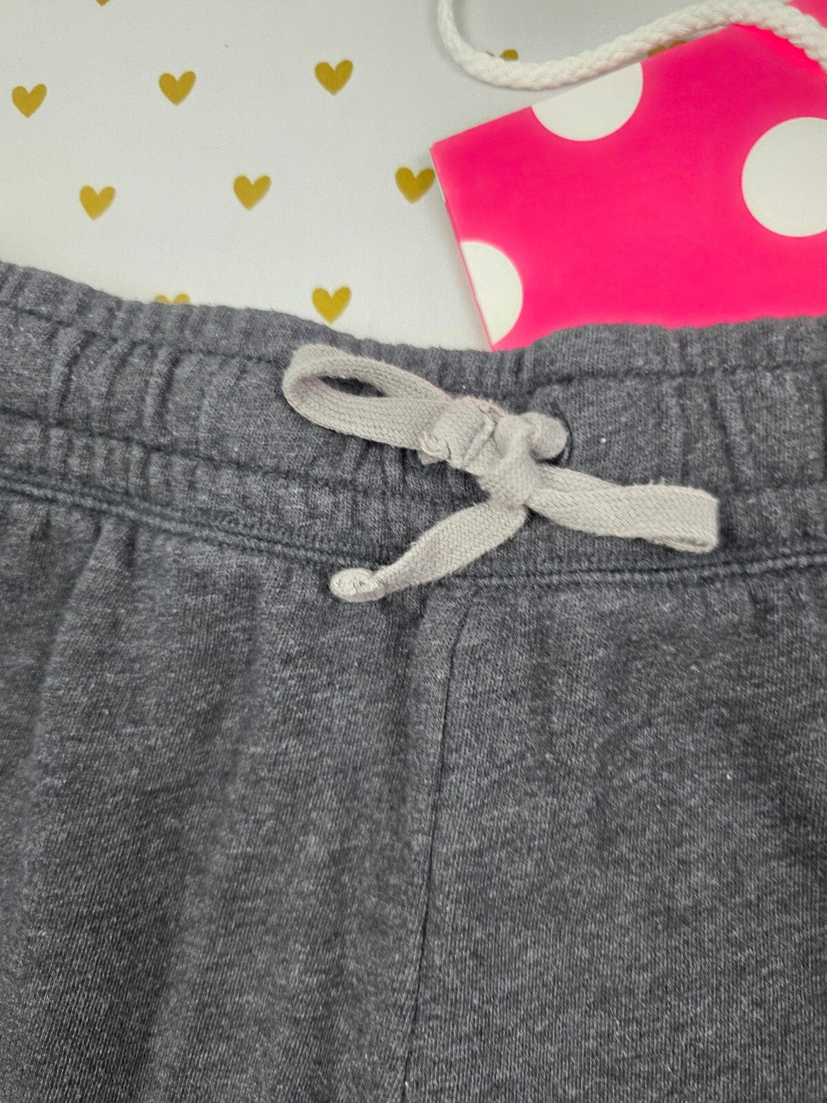 PINK Victoria's Secret Sequin Logo Lounge Shorts Gray Fleece Drawstring Small