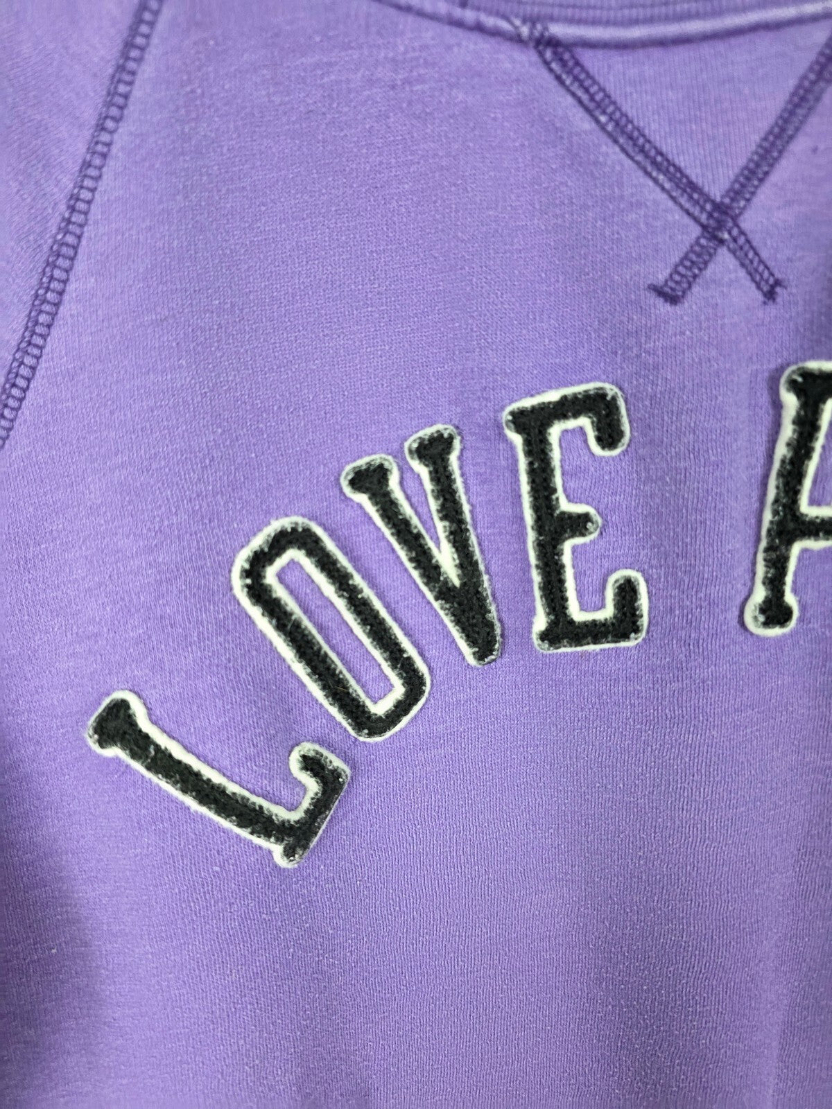 Victorias Secret Pink Vintage Purple Embroidered Crew Sweater y2k SMALL