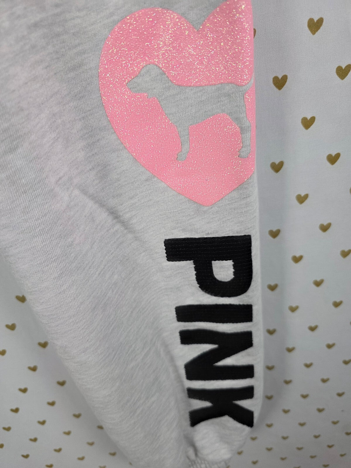 Victorias Secret PINK BLING Campus Originals Sweats Pockets Sweatpants LARGE