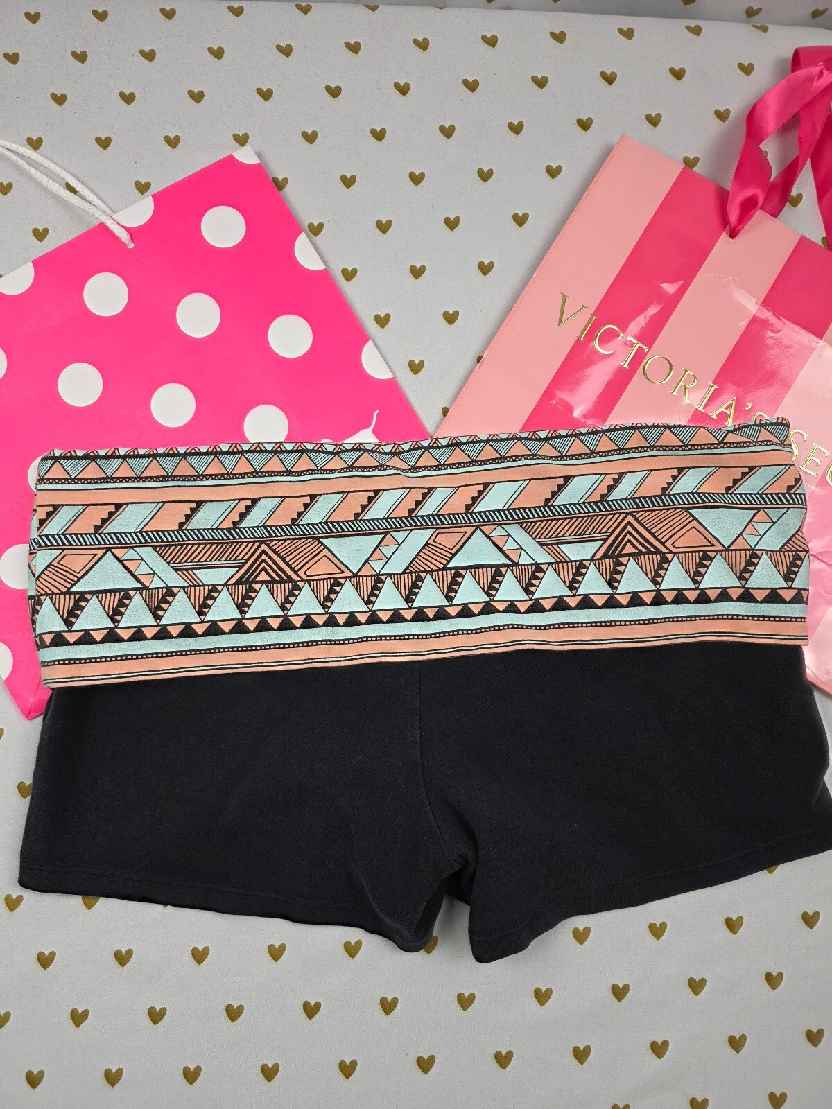 Victorias Secret PINK Aztec Vintage Foldover Yoga Shorts Y2k Large