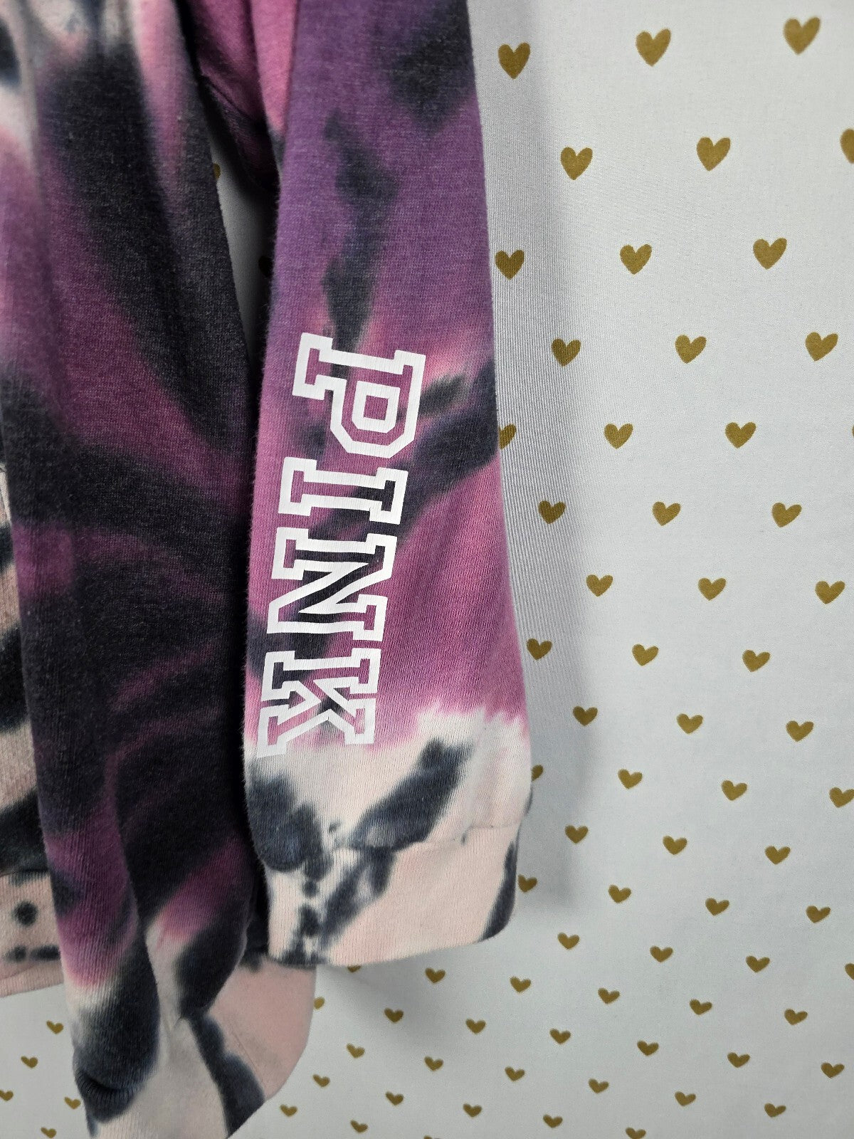 Victorias Secret Pink Tye Dye Pullover Hoodie Sweater Logo xl