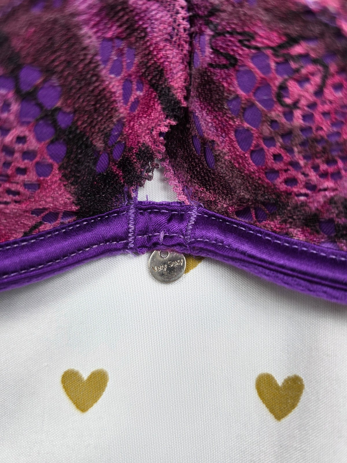 Victorias Secret Vintage Zebra y2k Push Up Purple Bra 34A