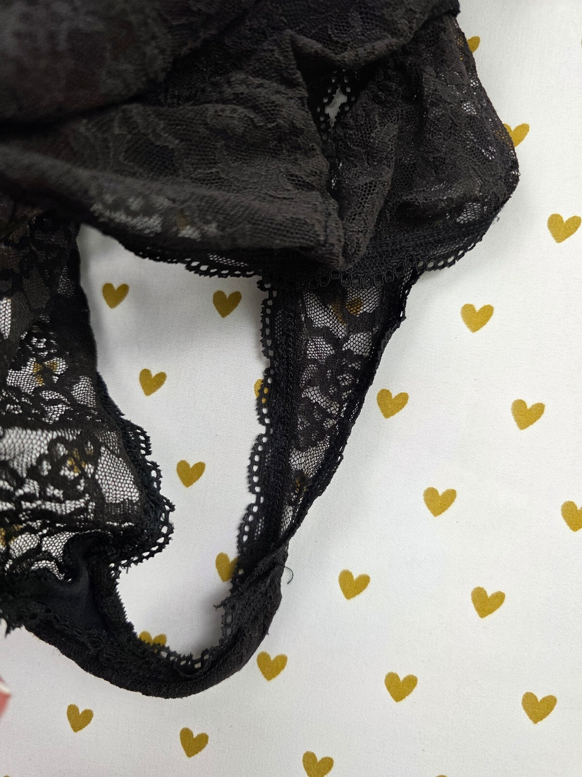 Victorias Secret Sexy Black Stretch Lace Teddy Thong Bodysuit Medium