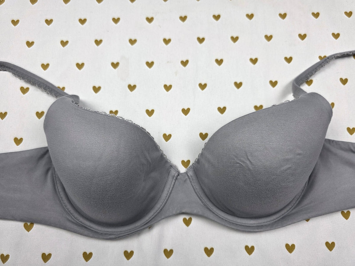 Victoria's Secret Grey Body By Victoria Lined Demi Balconette Bra 36B