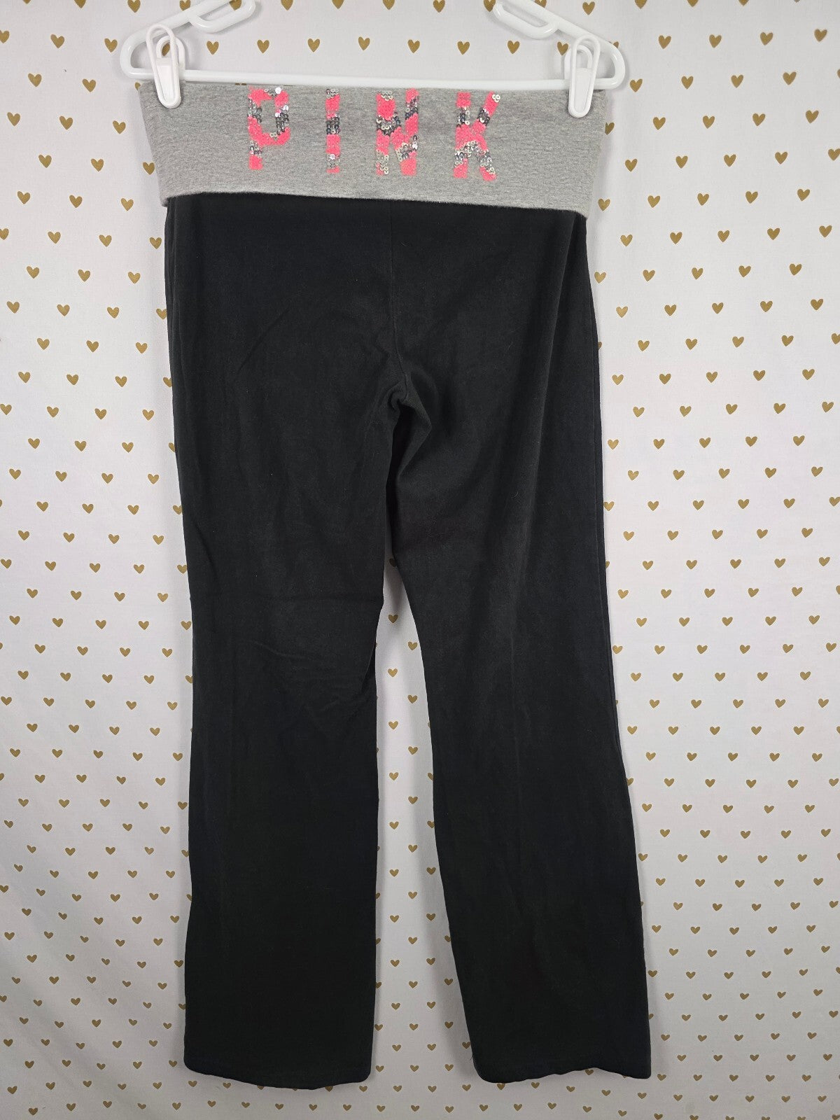 Victorias Secret PINK RARE Chevron Bling Foldover Y2k Yoga Pants Jacket SET MED