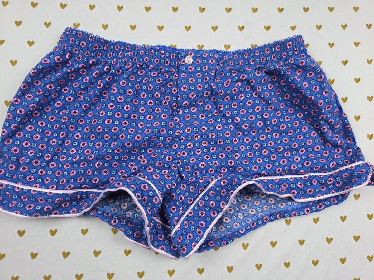Victorias Secret Blue Vintage Medium Sleep Shorts Boxers Pajama Bottoms