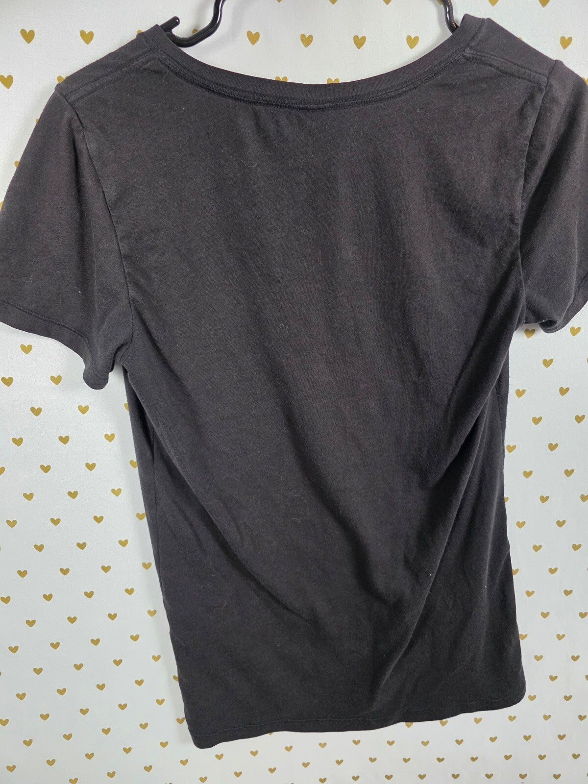 Victorias Secret PINK Vintage LOVE 86 V neck tee shirt black Large y2k