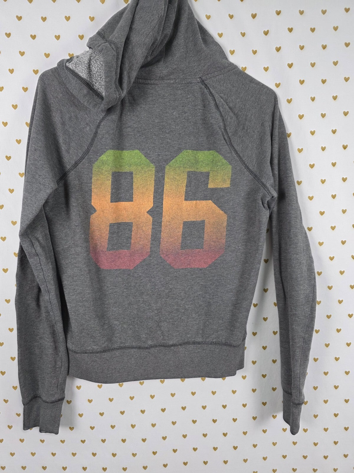 Victorias Secret Pink 86 Logo Pullover Logo Sweater Hoodie grey SMALL