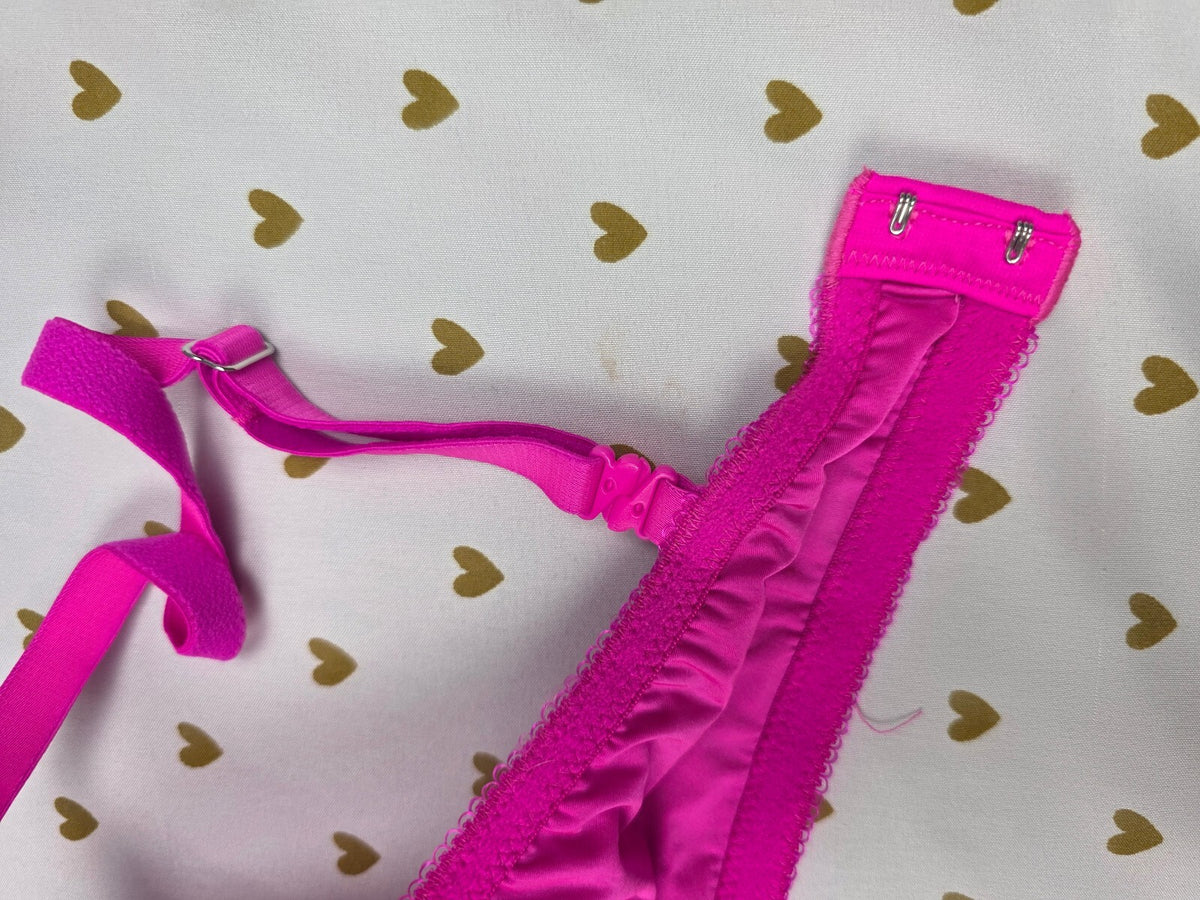 Victorias Secret Bright Pink Dream Angels Lined Demi Balconette Bra 34D