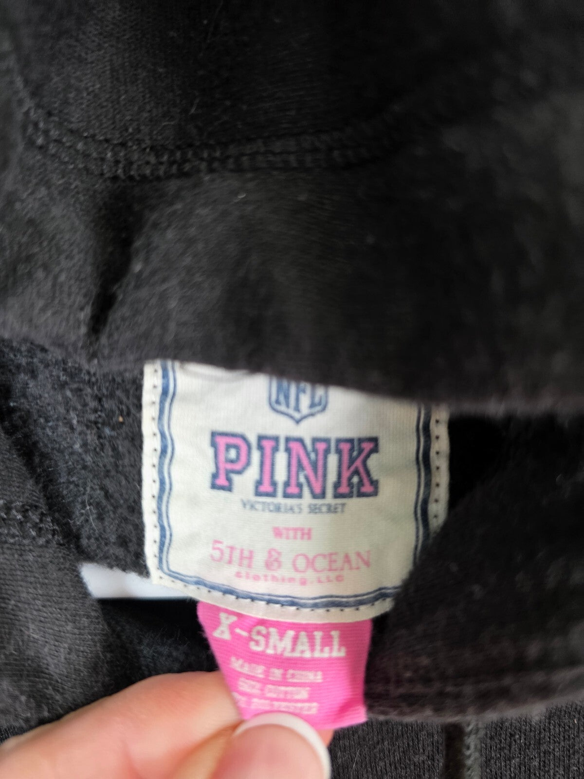 VS PINK NFL New Orleans Saints Hoodie XS Black Gold Sequin BLING Full Zip