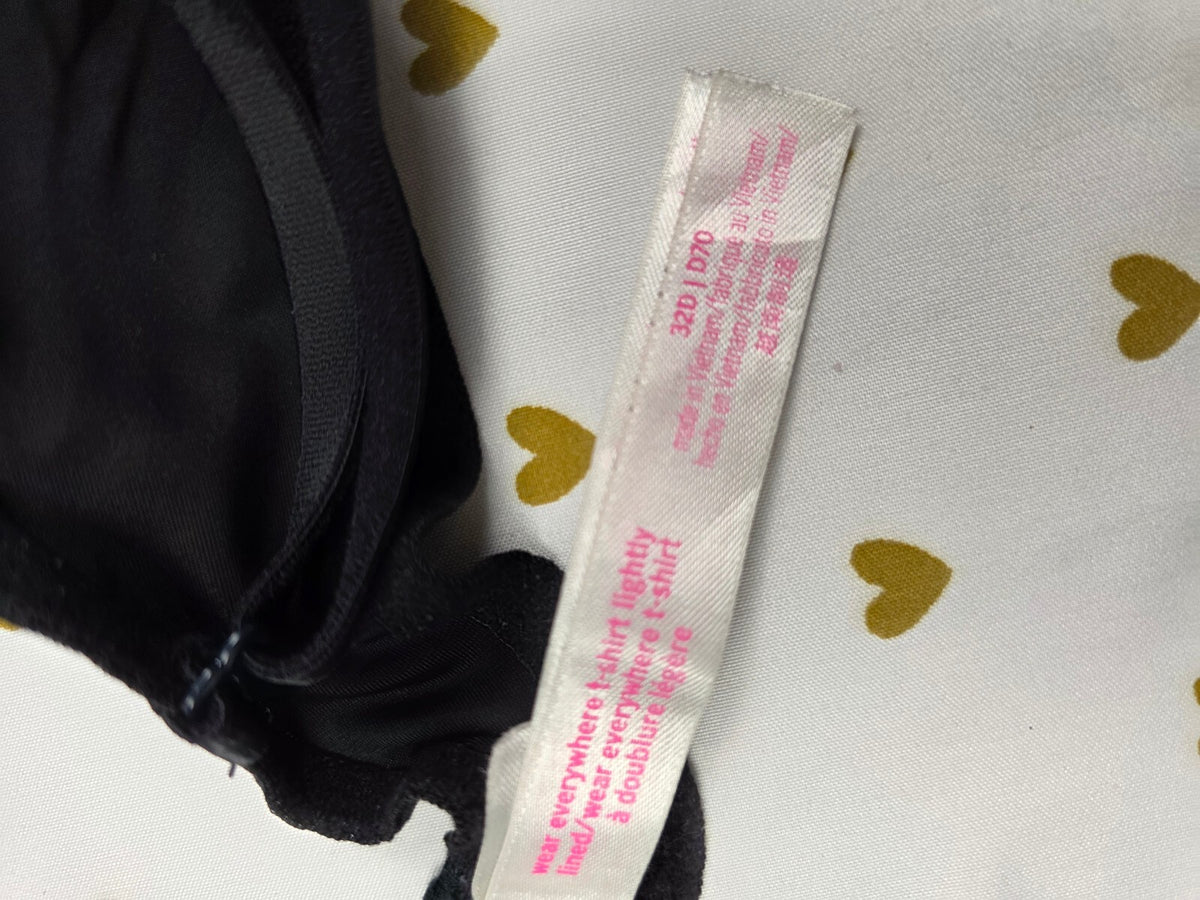Victorias Secret PINK Black 32D Wear Everywhere T Shirt Bra