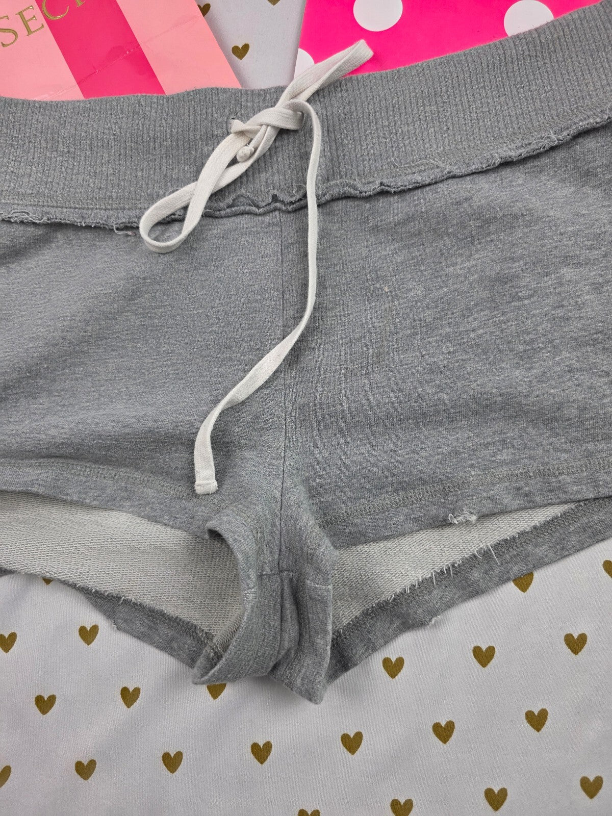 Victorias Secret PINK LOVE Logo Butt Vintage Y2k Sweat Shorts HTF Medium