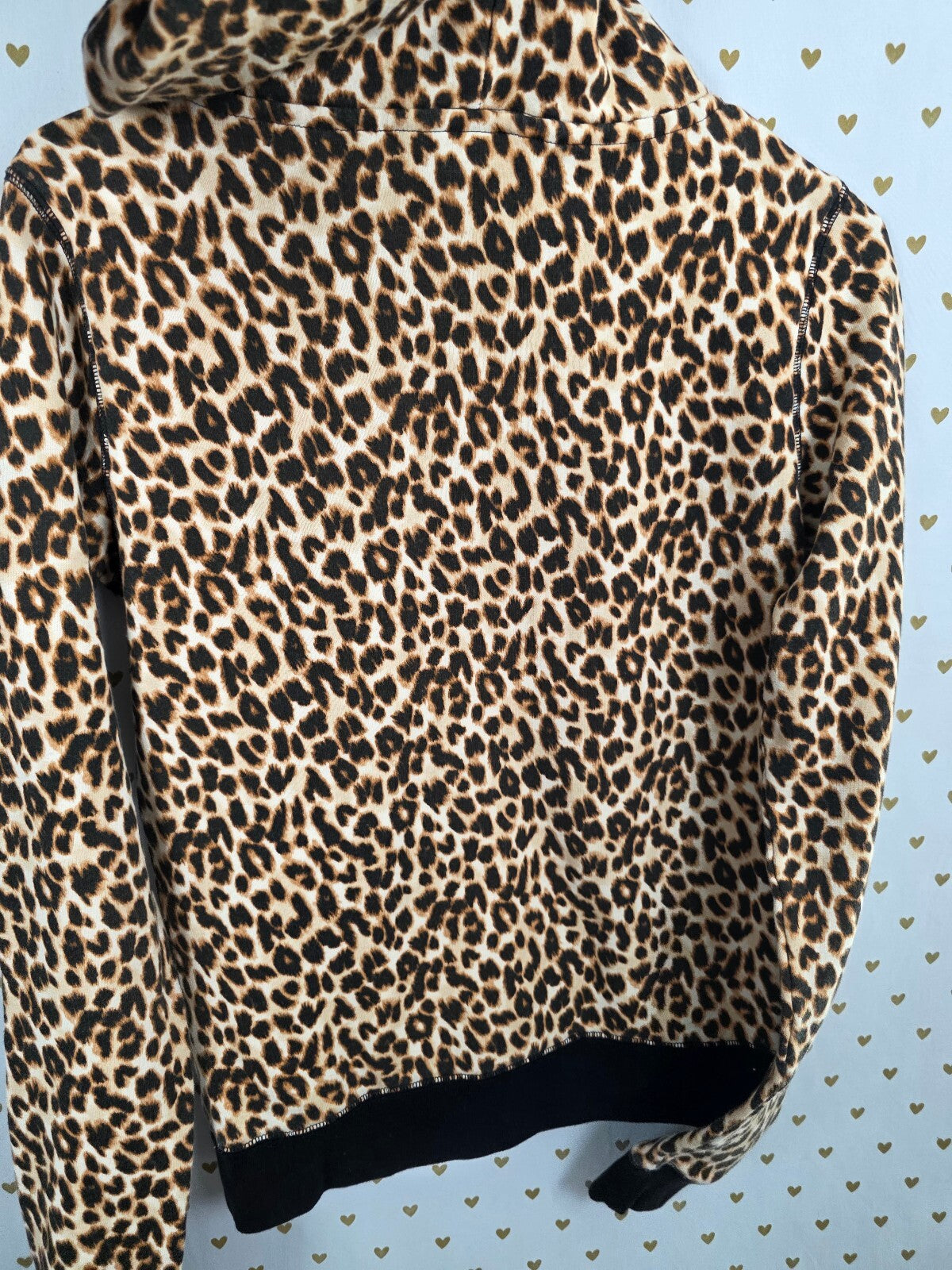 PINK Victoria's Secret Leopard Print Hoodie Pullover Cowl Neck Pocket Size XS