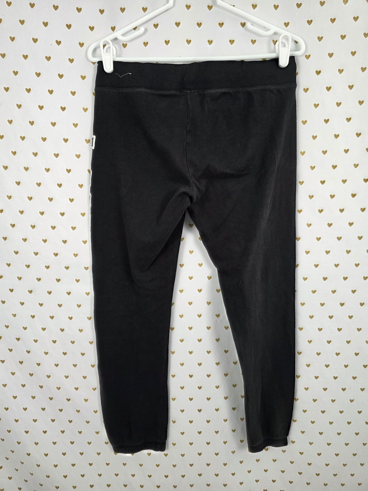 Victorias Secret PINK Embroidered Love Logo Sweats Sweatpants Black XS