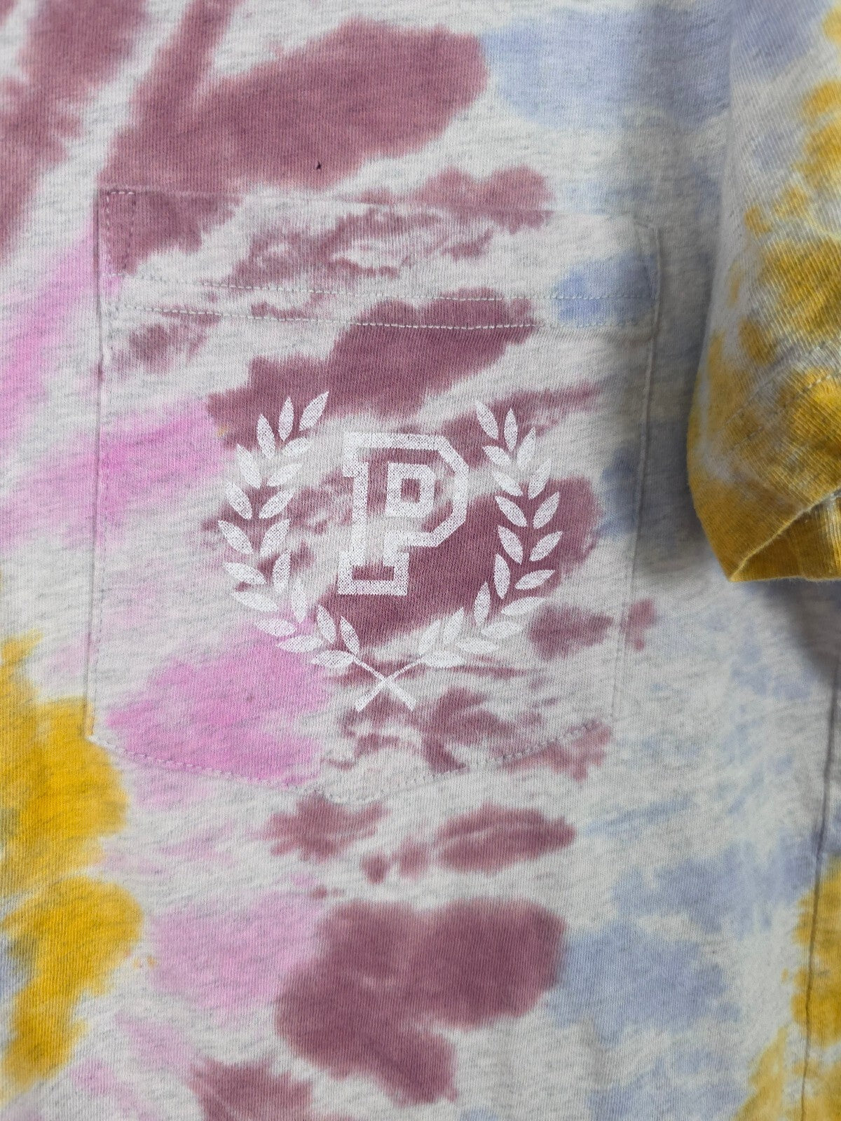Victorias Secret PINK Tye Dye Logo Pocket Tee Shirt SMALL