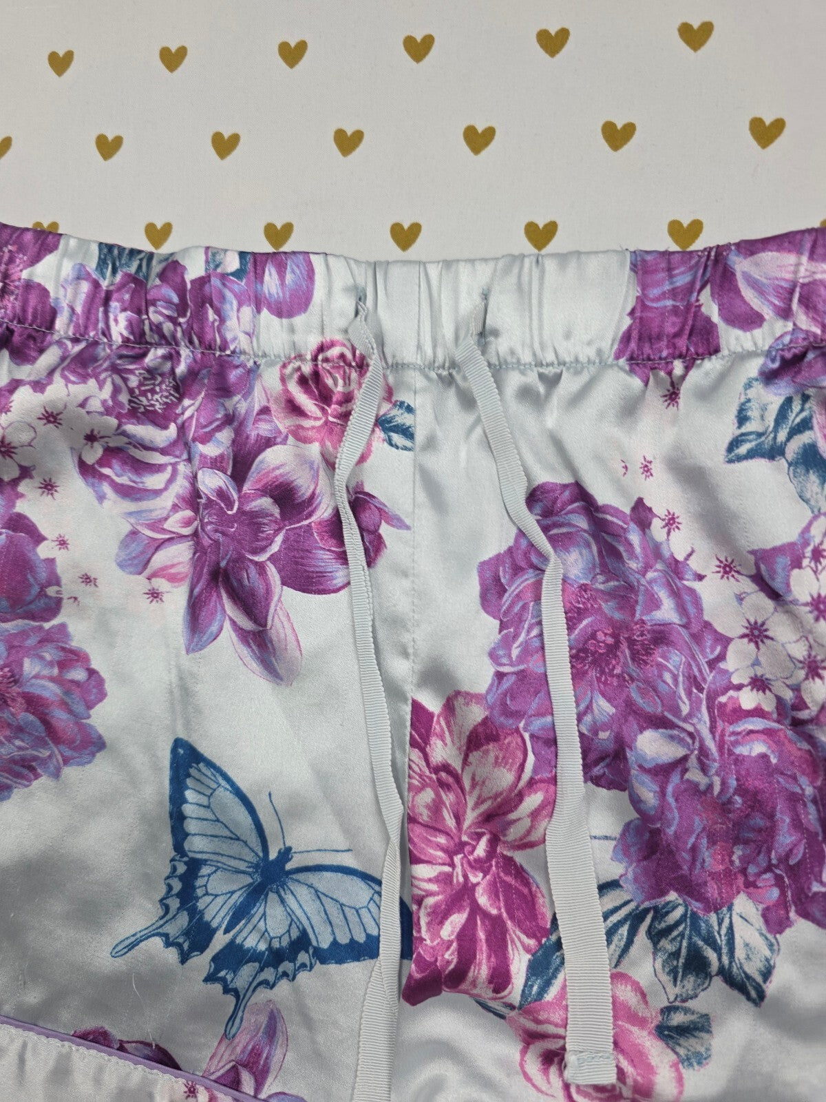 Victorias Secret Floral Satin Large Sleep Shorts Boxers Pajama Bottoms