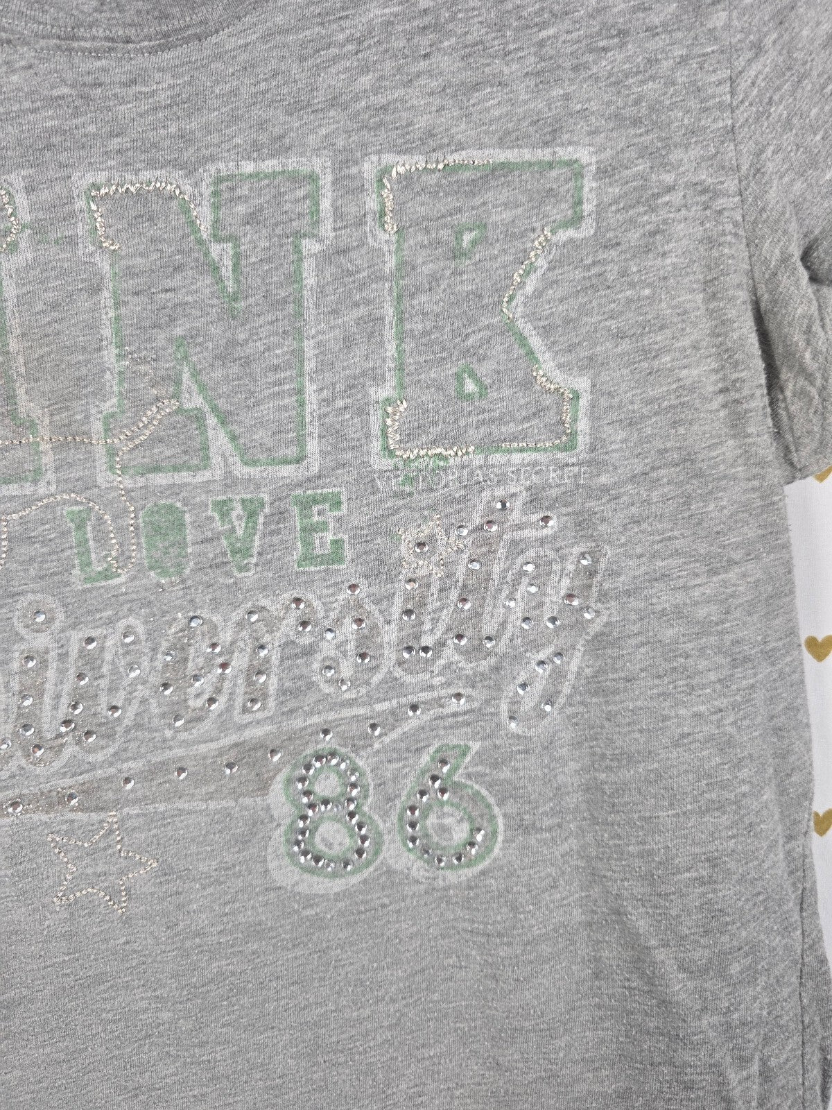 Victorias Secret PINK Vintage Y2k University Bling Tee Shirt LARGE