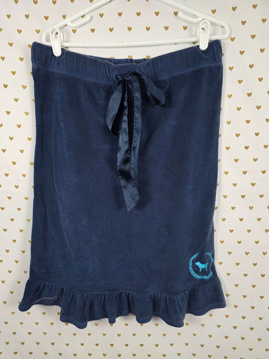Victoria Secret PINK Velour VINTAGE LOVE Strapless Dress UNIVERSITY RARE Med LRG