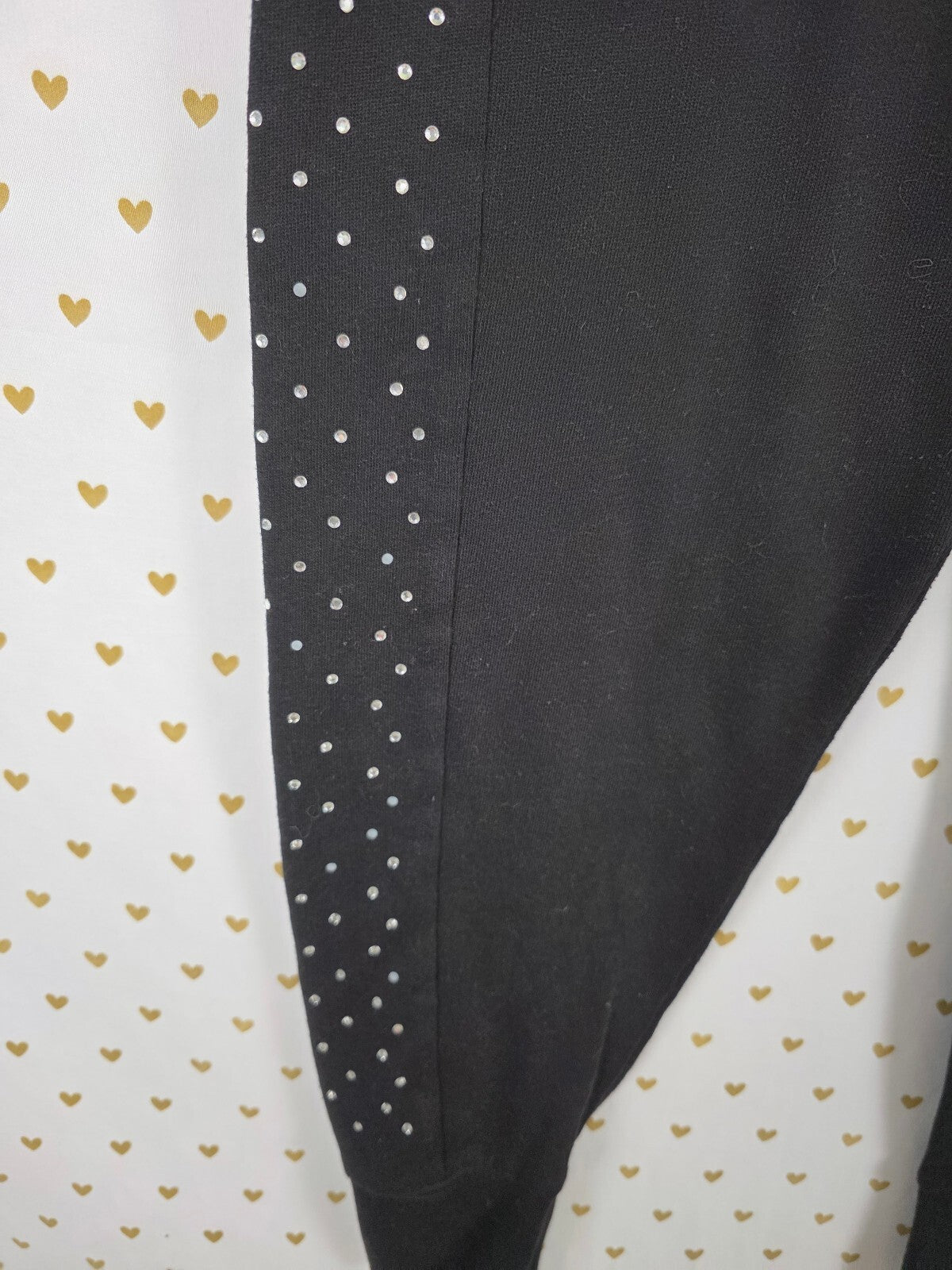 Victorias Secret PINK Bling Studded New York Sweatpants Sweats Black Medium