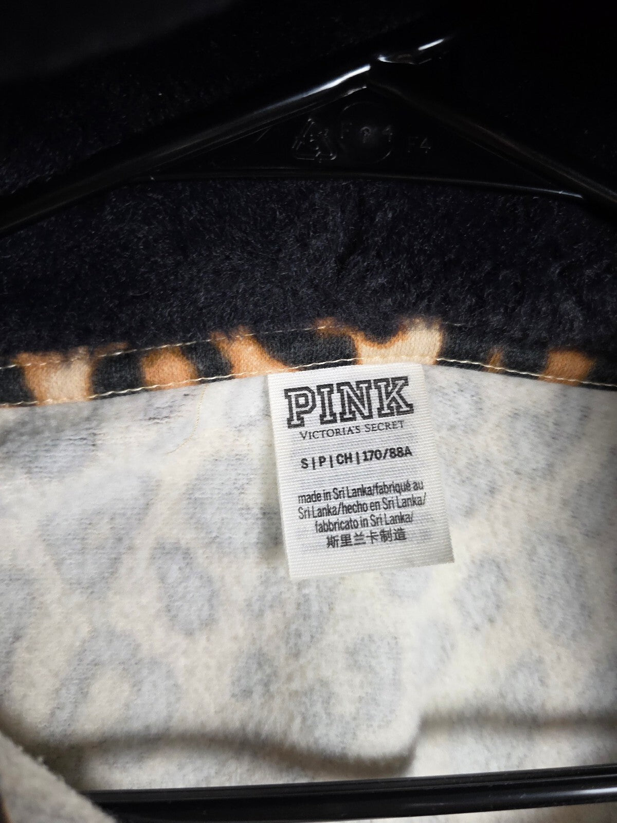 Victoria's Secret PINK Leopard Faux Fur Hoodie Full Zip Small S Rare