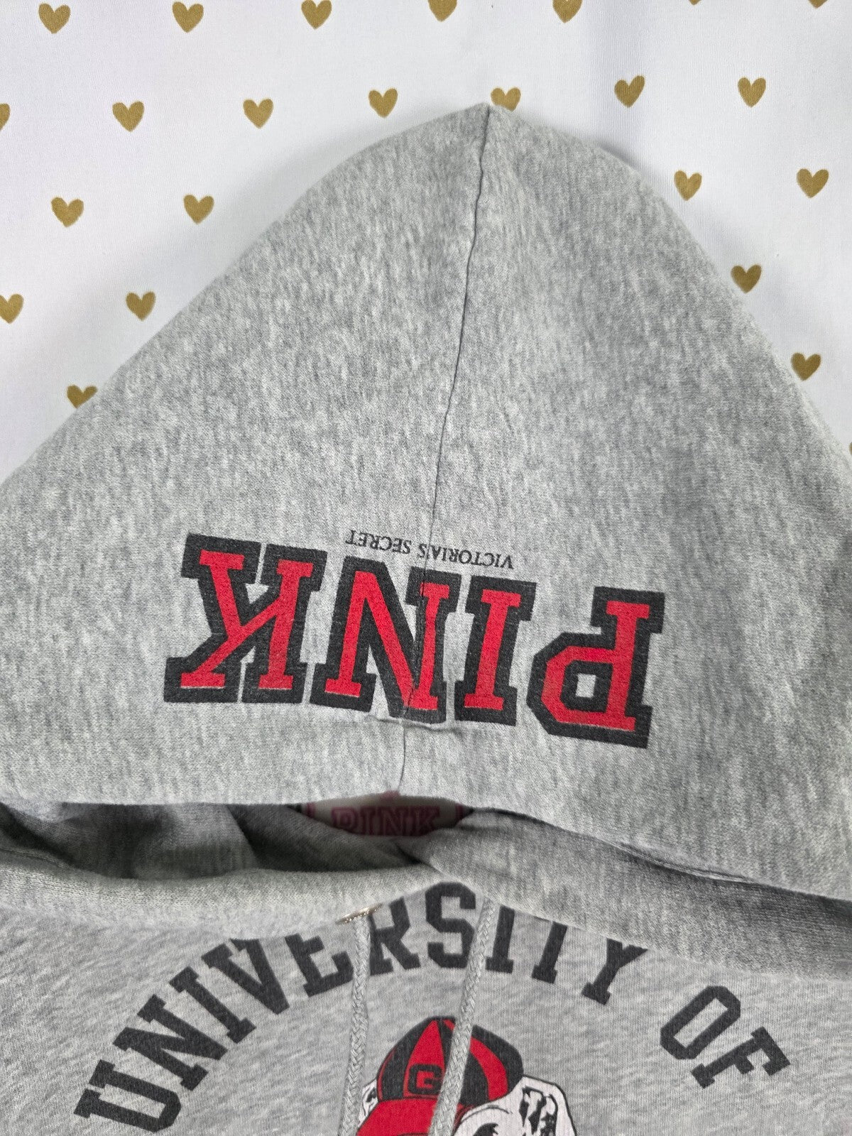 Victoria's Secret PINK Georgia Bulldogs UGA Hoodie L Janessa Mitchell Gray