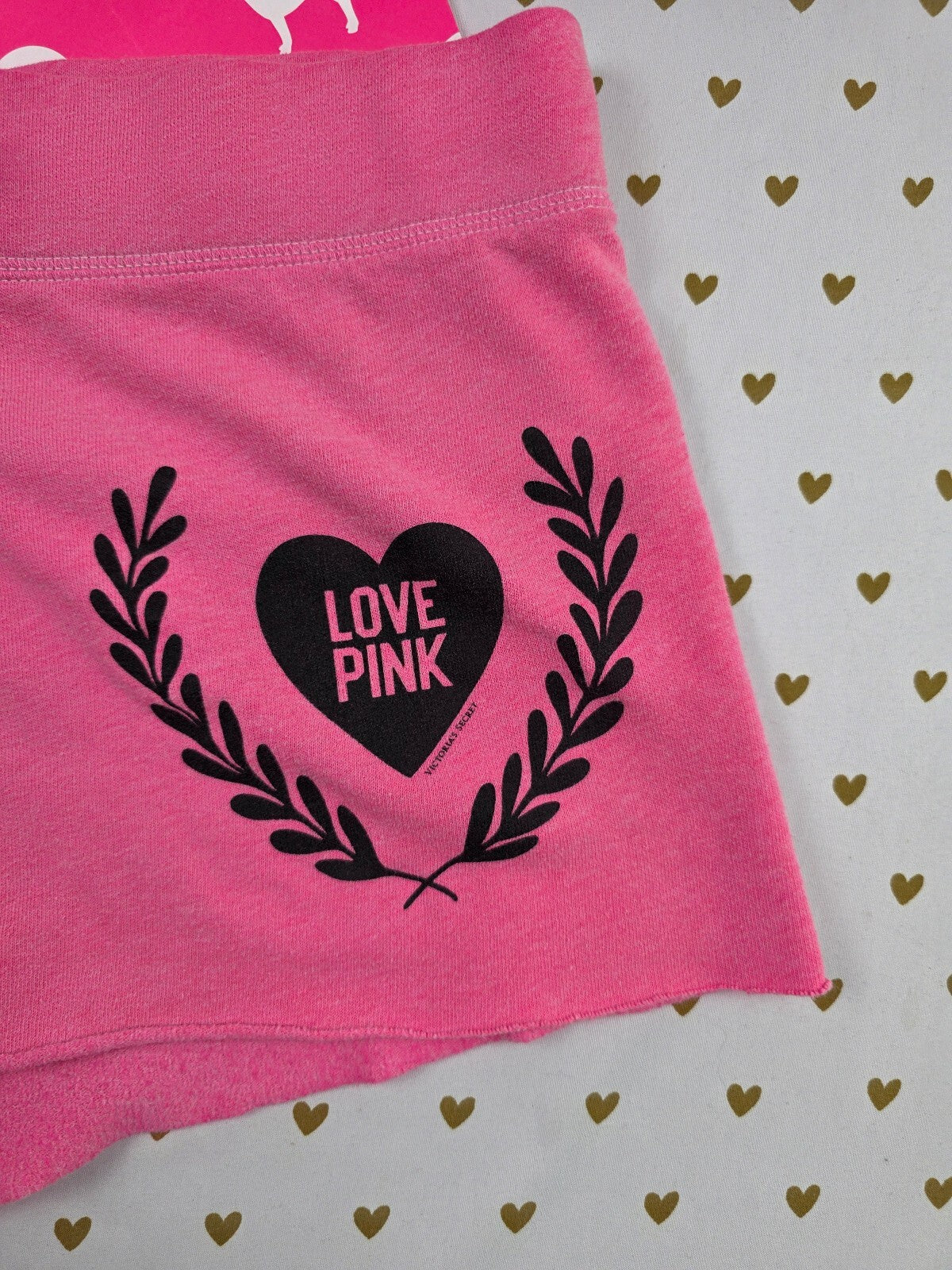 Victorias Secret PINK Vintage Logo Crest y2k Sweat Shorts Large