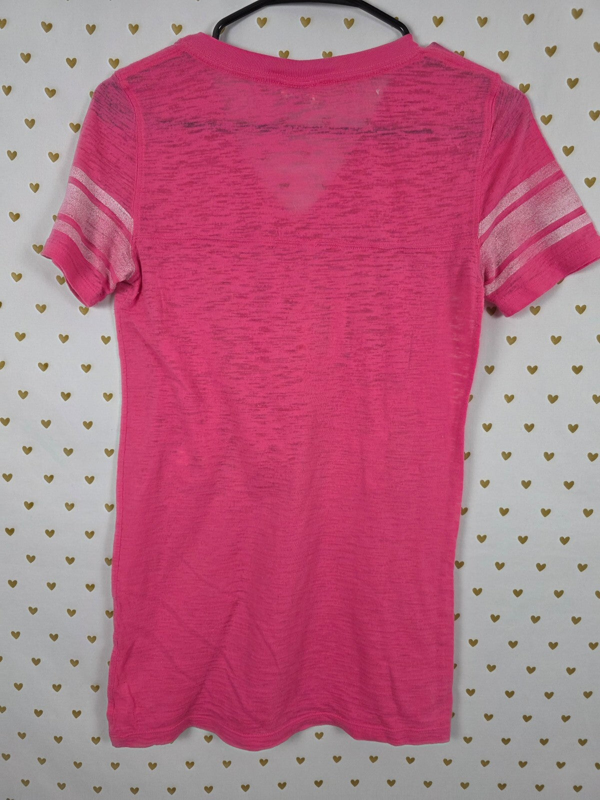 Victorias Secret PINK Love  V neck Burnout Tee shirt Vintage SMALL