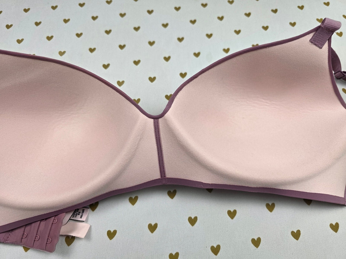 Victorias Secret Logo Strap Rose T Shirt Lightly Lined Wireless Bra 38D