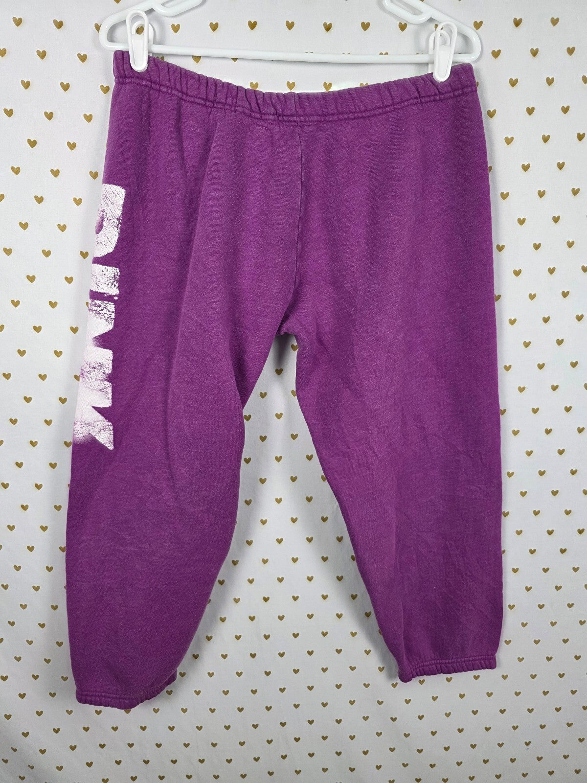 Victorias Secret PINK Vintage Purple Sweats Sweatpants Y2k Small TRUE LOVE