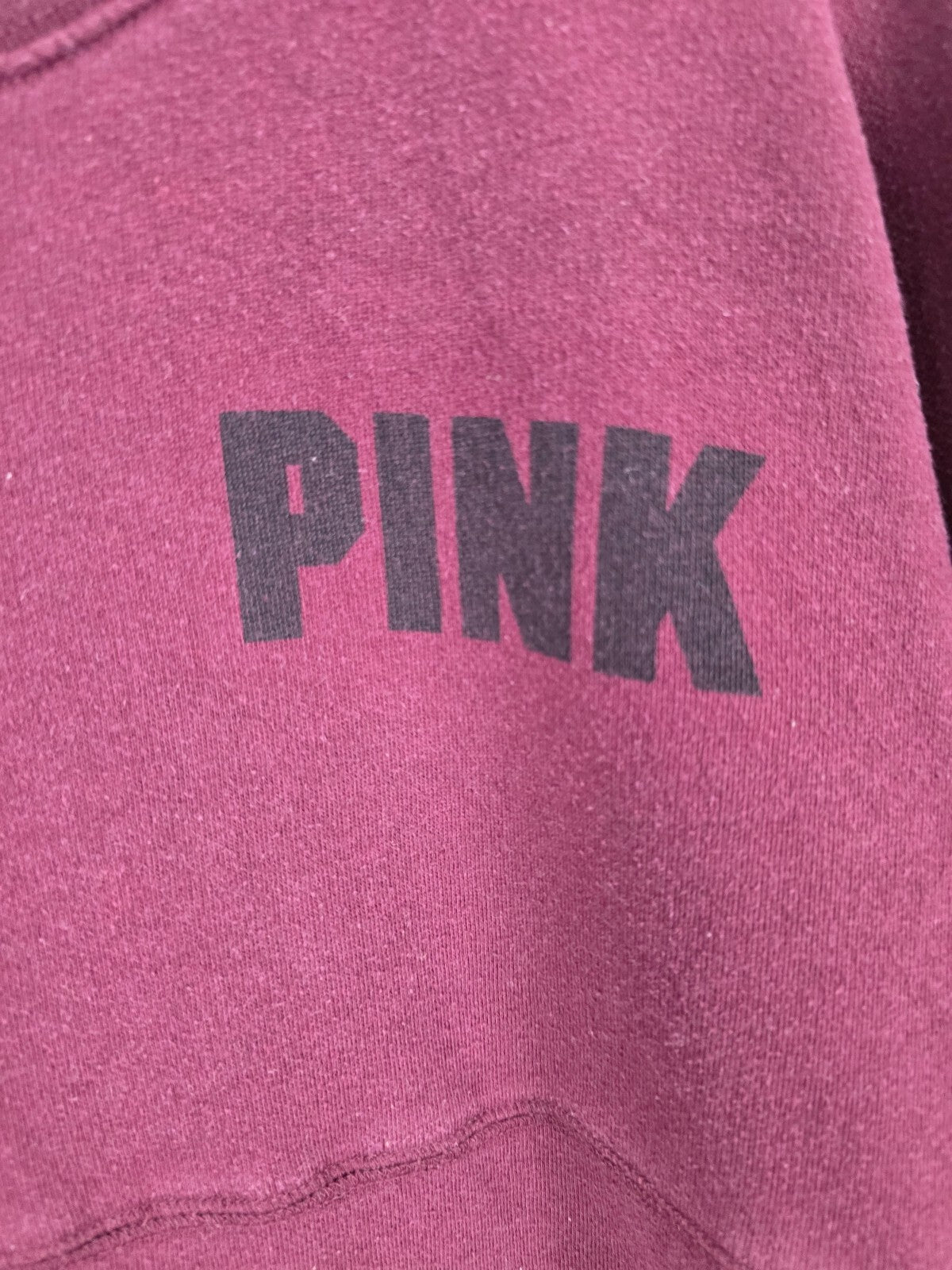 Victorias Secret Pink Maroon Oversized Geometric Sweater Shirt large
