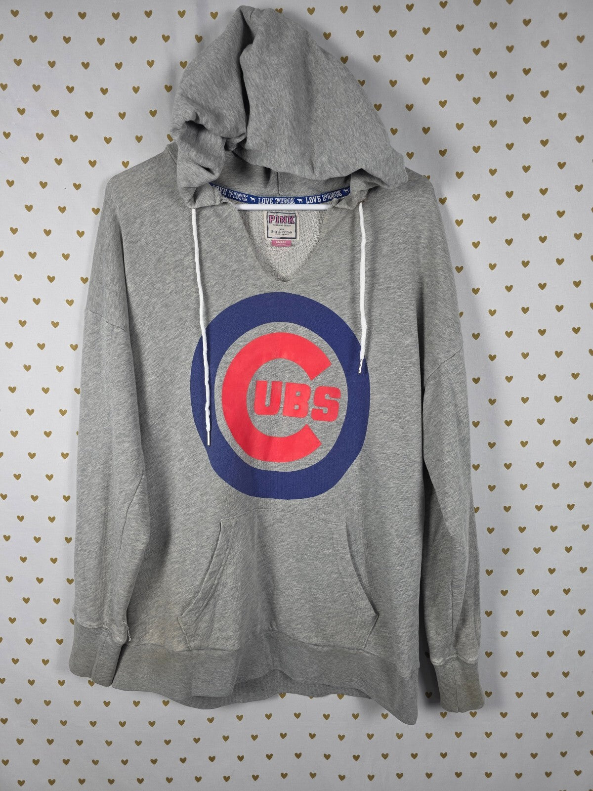Victorias Secret Pink Chicago Cubs MLB hooded Sweater Pullover Small