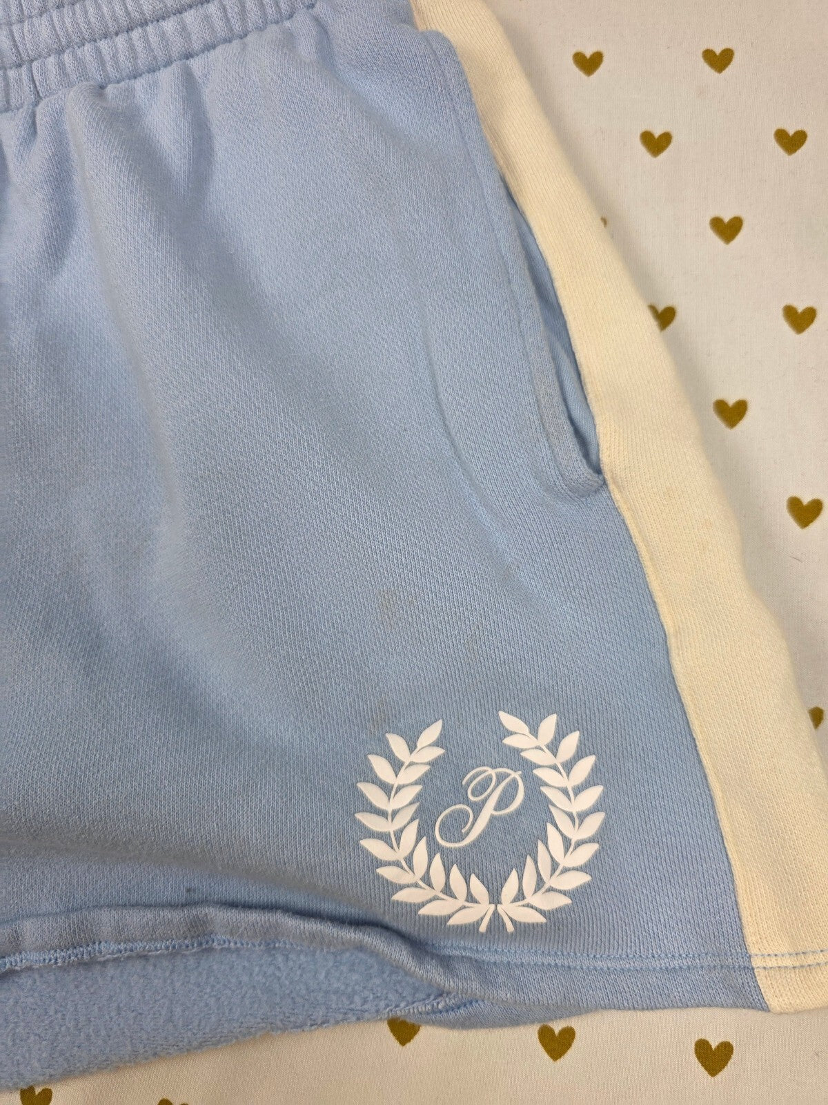 Victorias Secret PINK Blue Crest Logo Sweat Shorts 2XL XXL